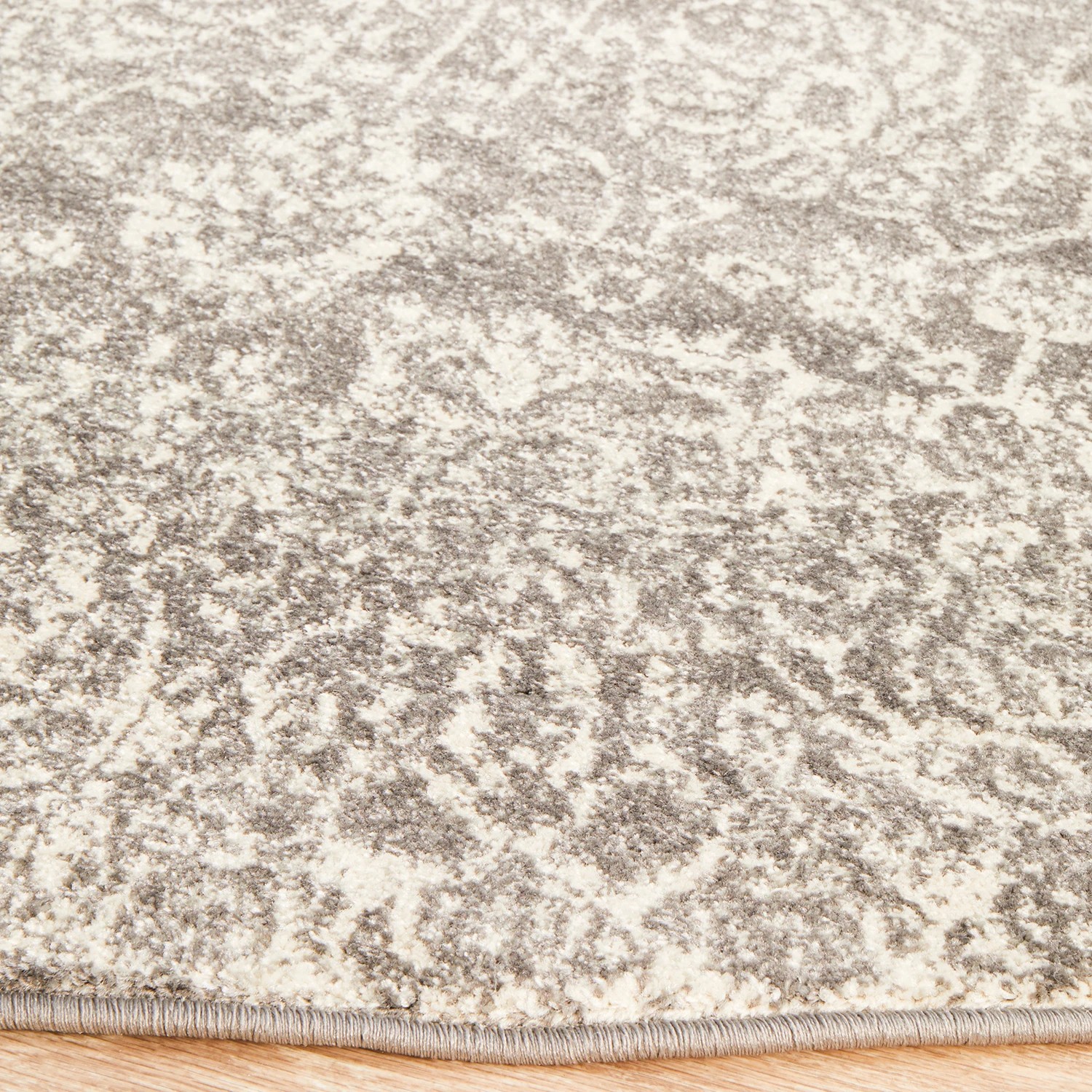 5 Common Ground Rugs Encore 256 240x240cm - Large Round Power Loomed Pet Friendly Rug - Silver, 5 of 9