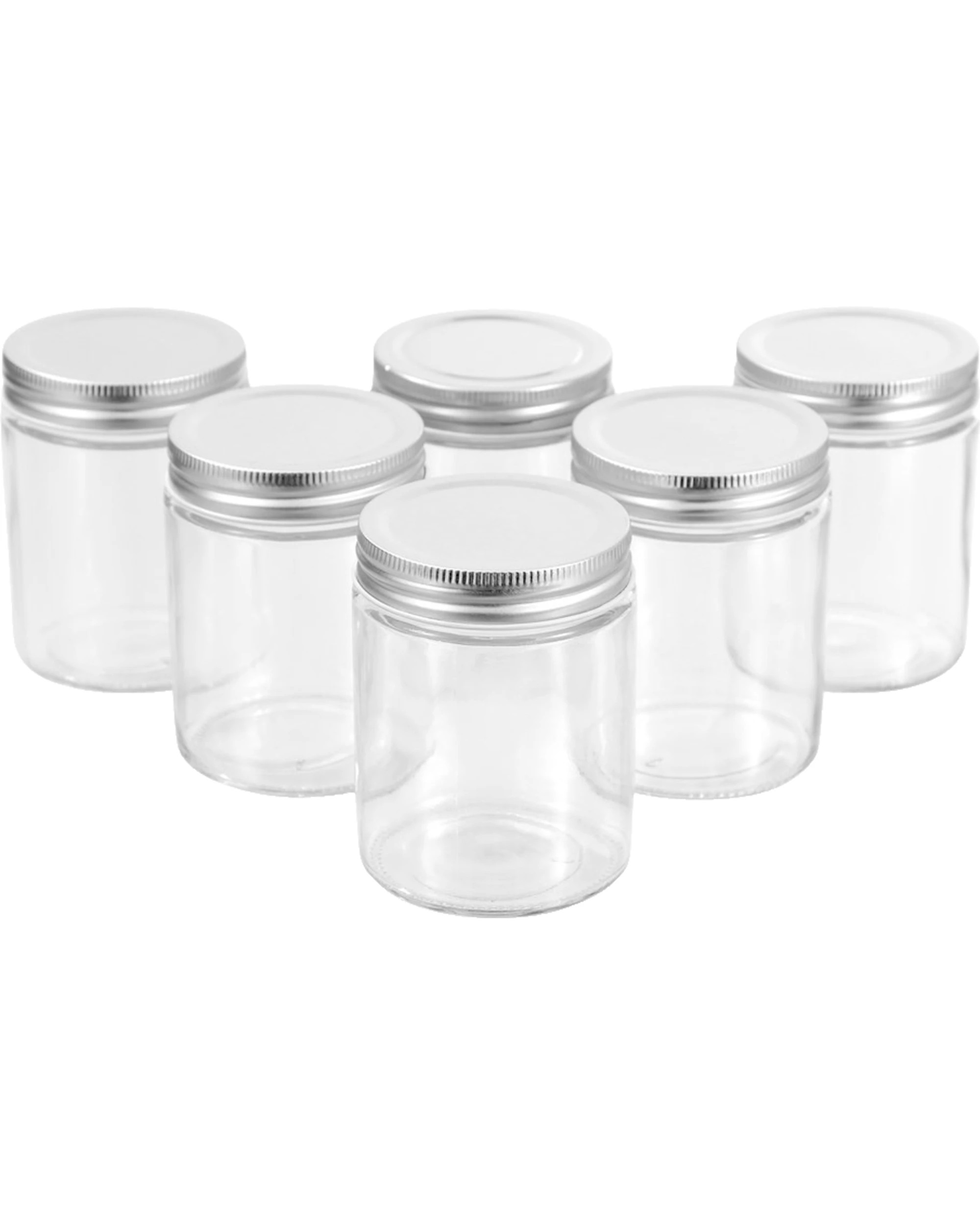 1 Lemon & Lime Capri Round Screw Top Air Tight Glass Preserving Jars 300ml Pack of 6 - Clear, Silver, 1 of 3