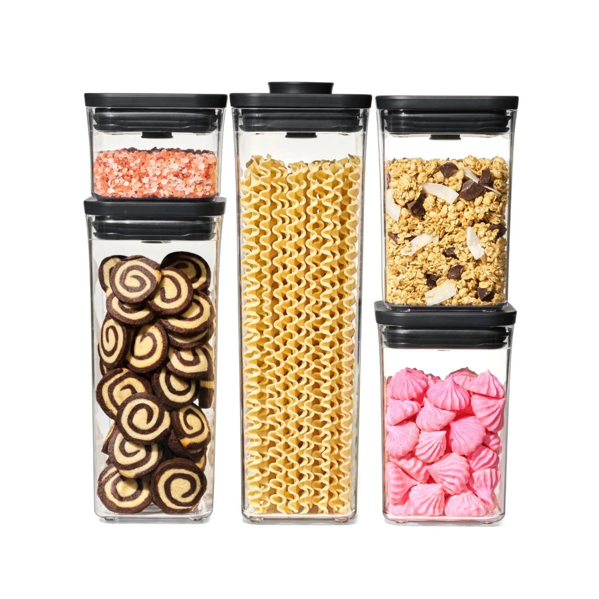 1 OXO POP 2.0 5-Piece Airtight Stackable Container Set, Matte Black, 1 of 1