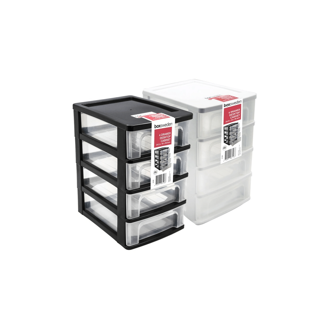 5 Boxsweden 4 Layers Desktop Drawer Cabinet Small 24.5x29.5cm Storage Box
 - Black, 5 of 5