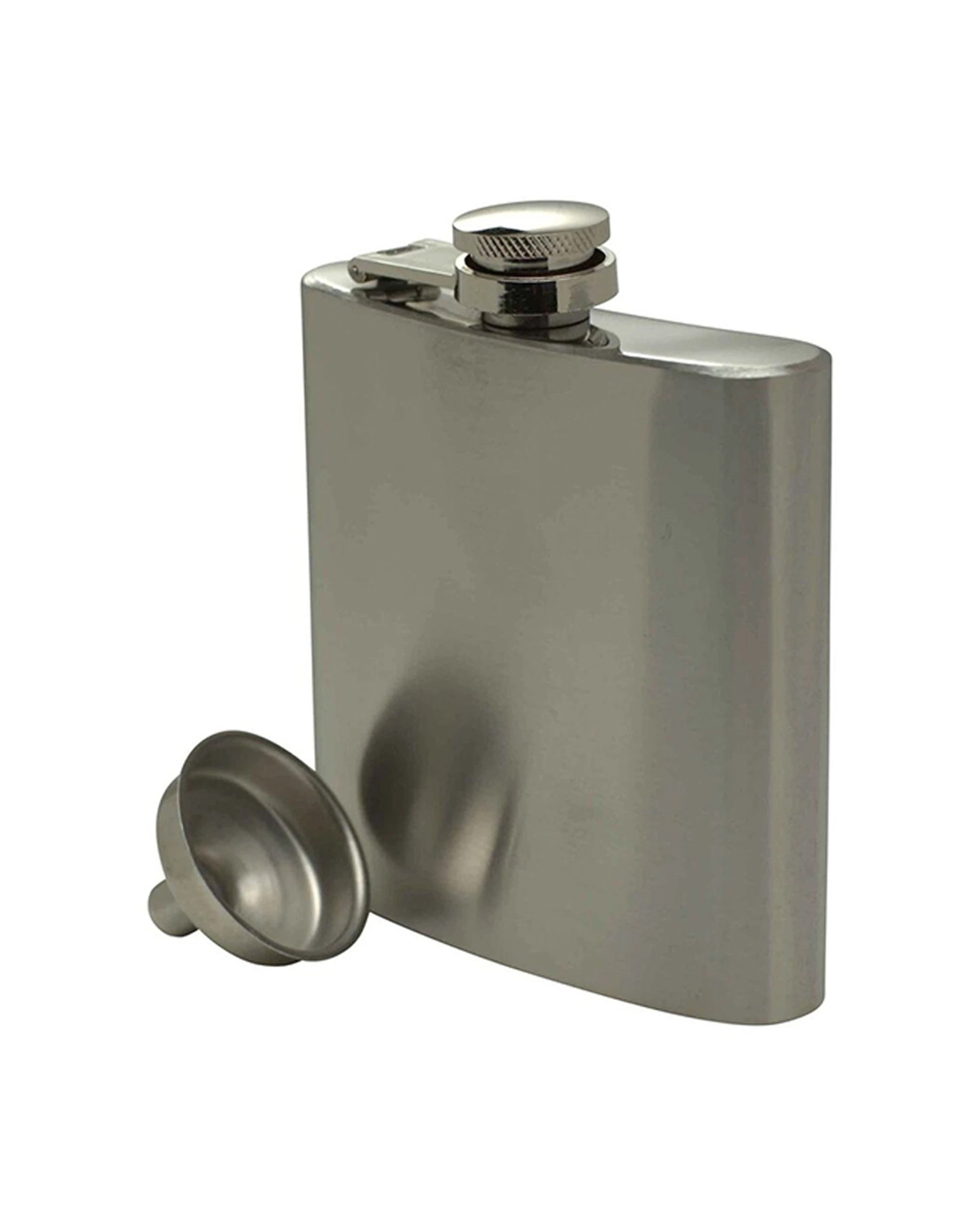 1 Barpro Winex Hip Flask and Funnel Set Stainless Steel Durable Screw 177ml - Silver, 1 of 1