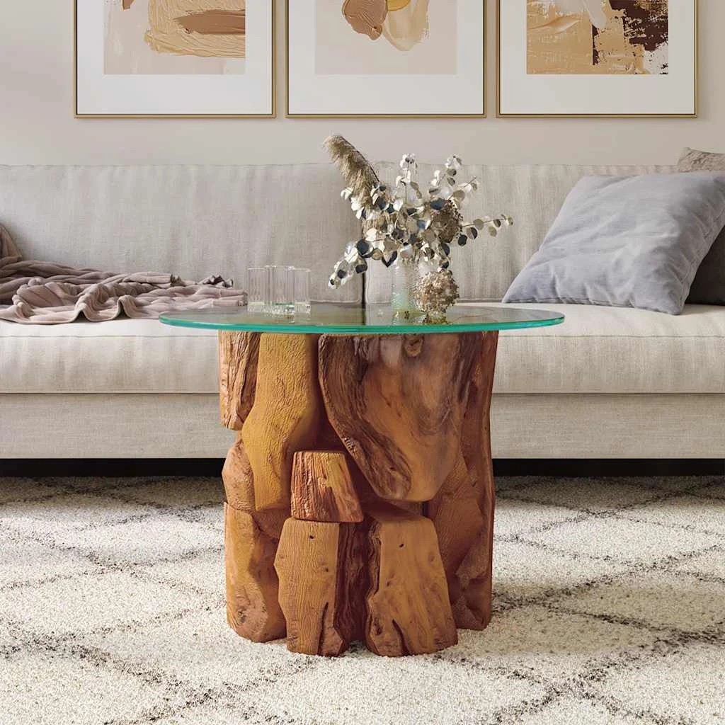 3 Vidaxl Coffee Table Solid Teak Driftwood - Brown, 3 of 9