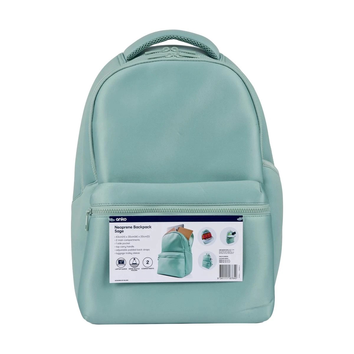 9 Neoprene Backpack - Sage, 9 of 9