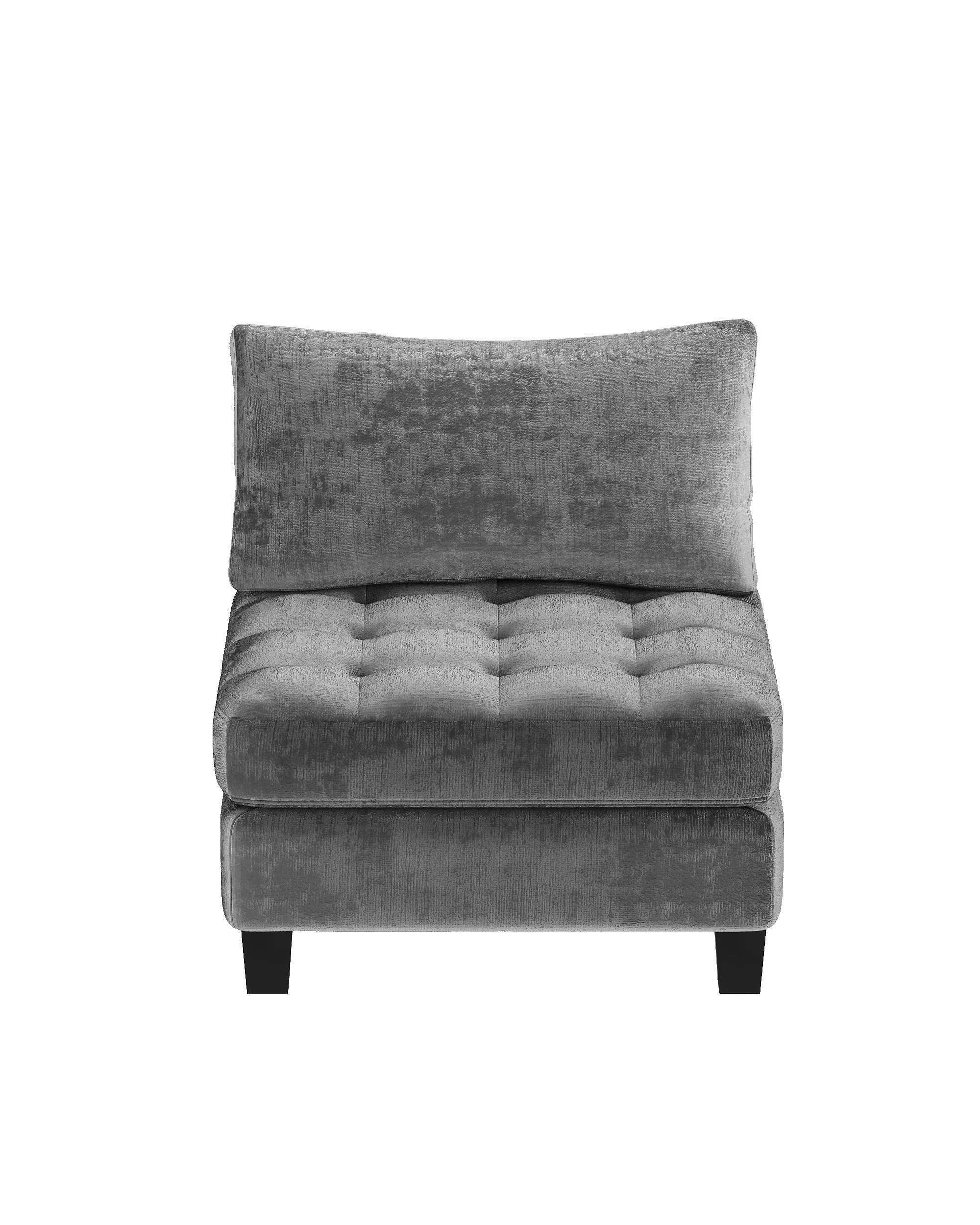 2 Advwin Modern Armless Sofa Chair Chenille Fabric - Grey, 2 of 7