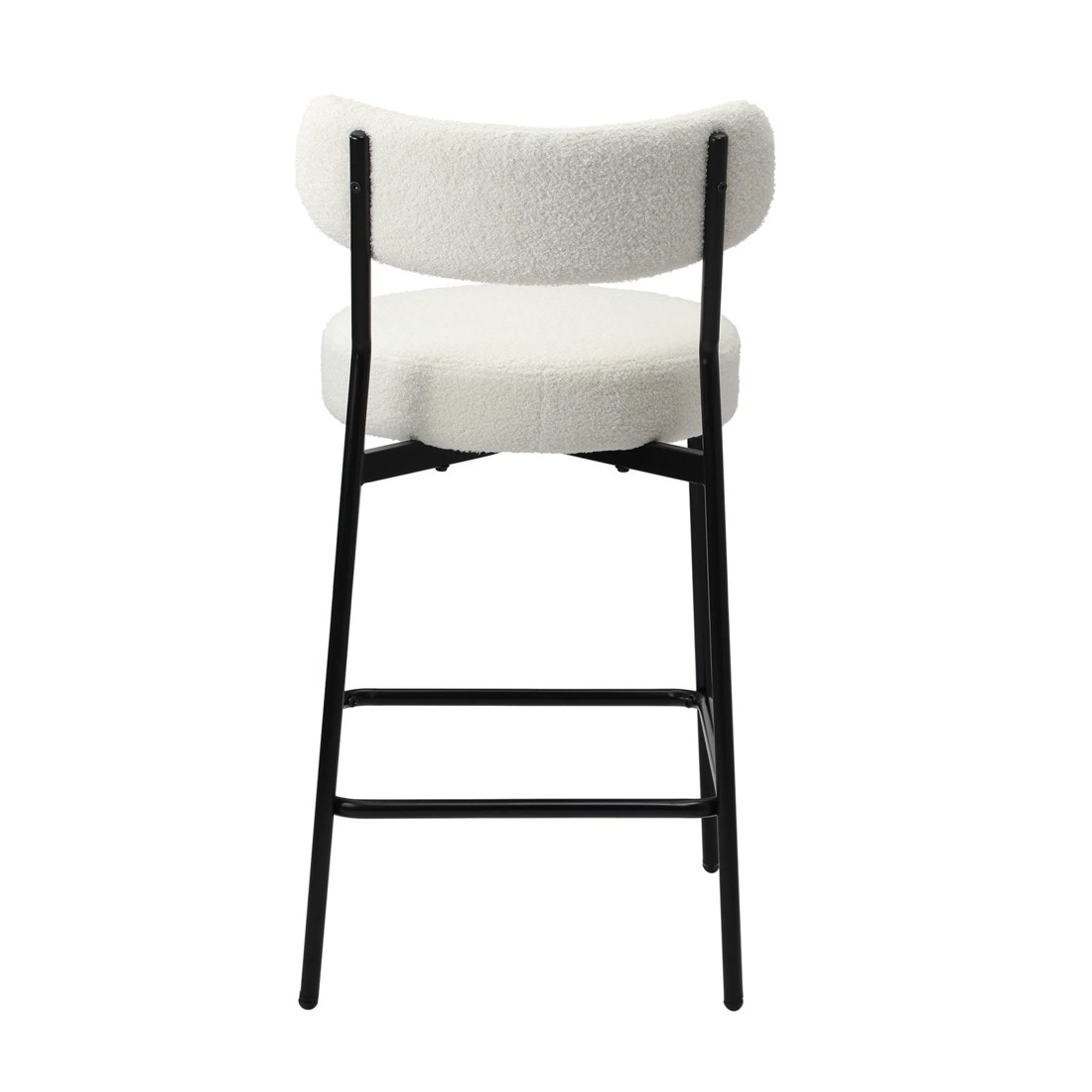 7 Oikiture 2x Bar Stools Kitchen Dining Chairs Counter Stool Boucle
 - White, 7 of 10