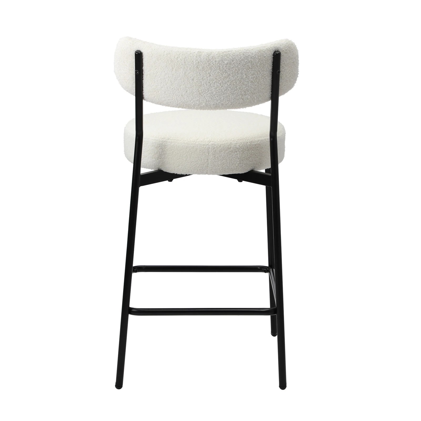 7 Oikiture 2x Bar Stools Kitchen Dining Chairs Counter Stool Boucle
 - White, 7 of 10