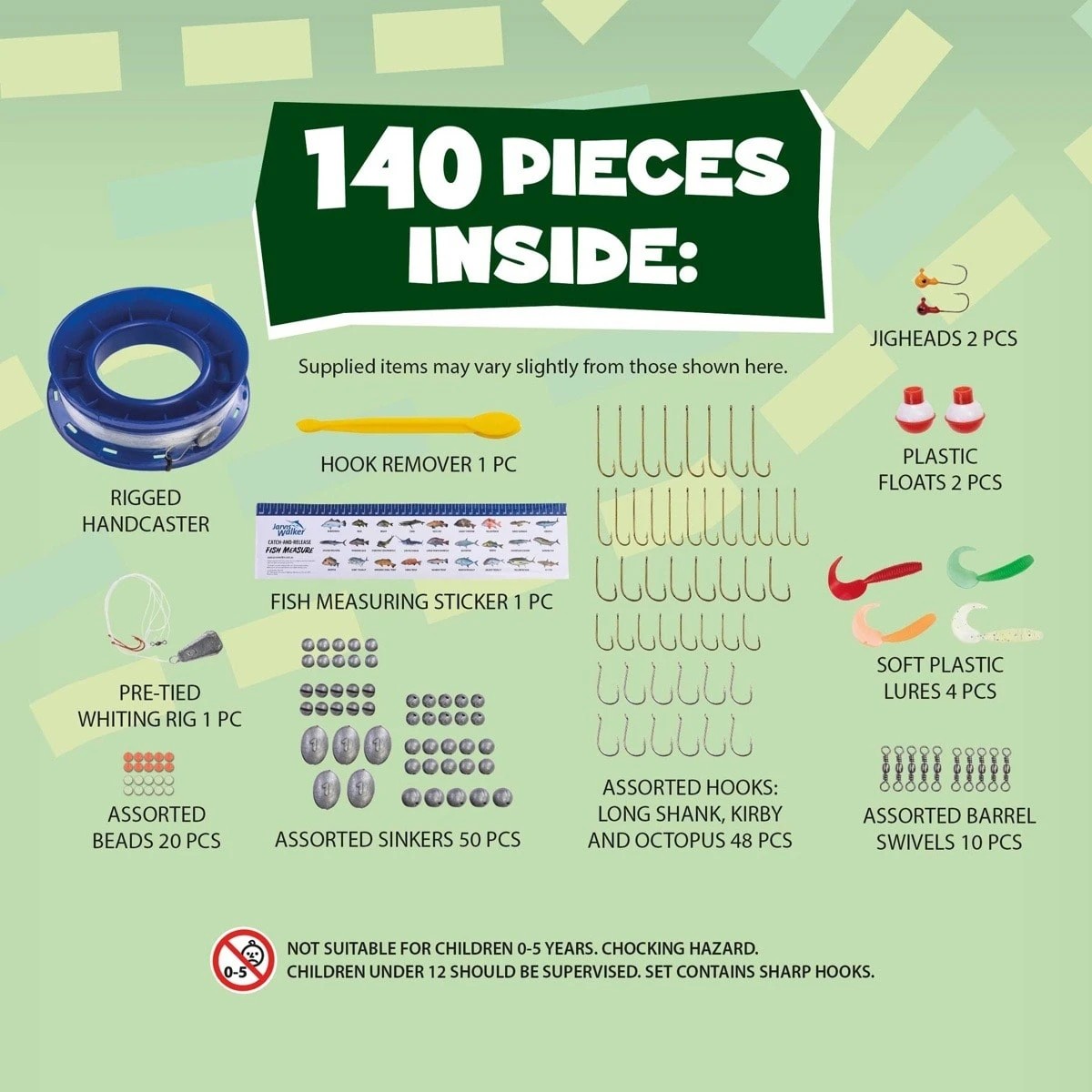 4 Jarvis Walker Kids Mega Fishing Tackle Box - Green, 4 of 5