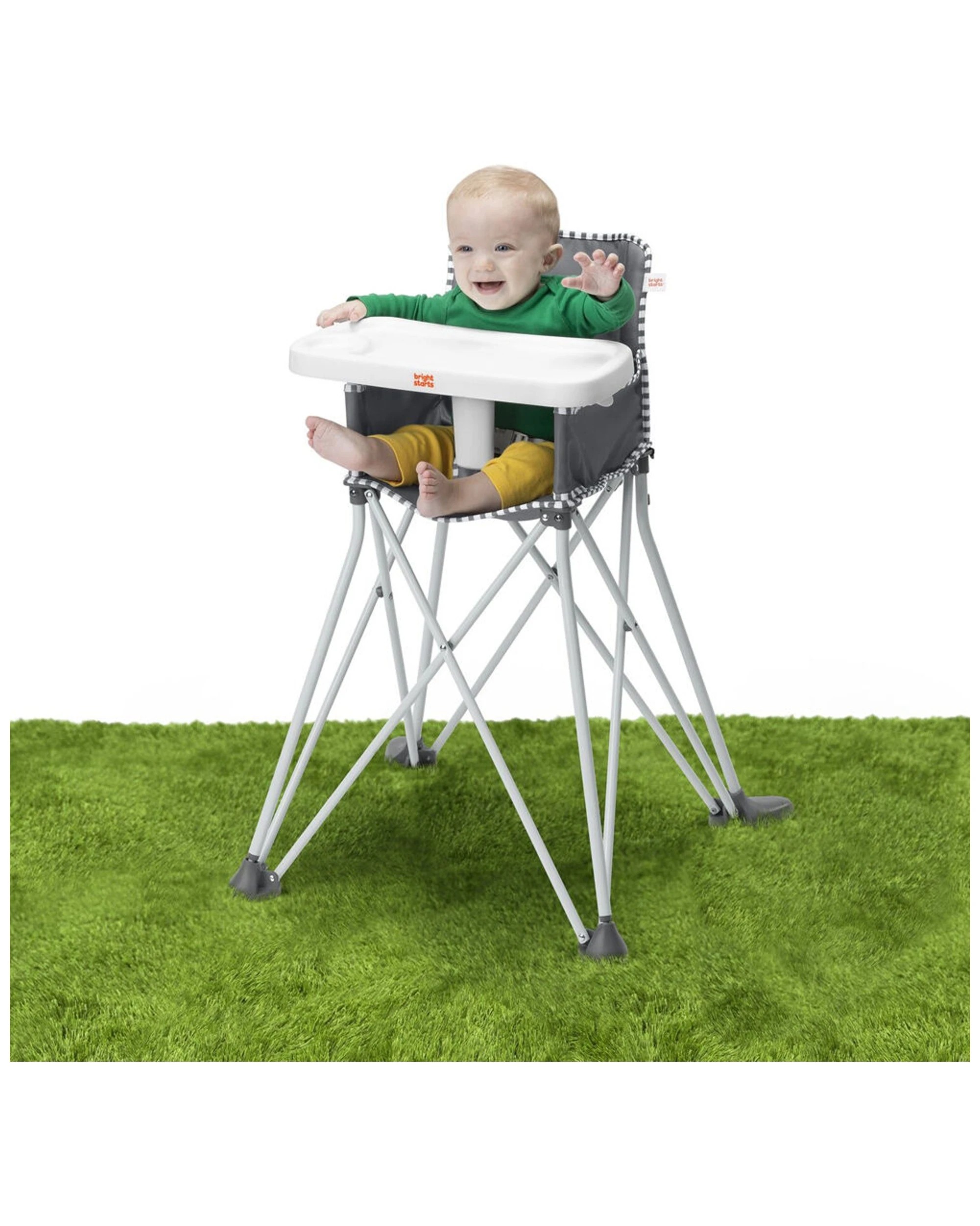 3 Bright Starts Pop N Dine Portable High Chair 6 Months And Up Dishwasher Safe - Grey, 3 of 8