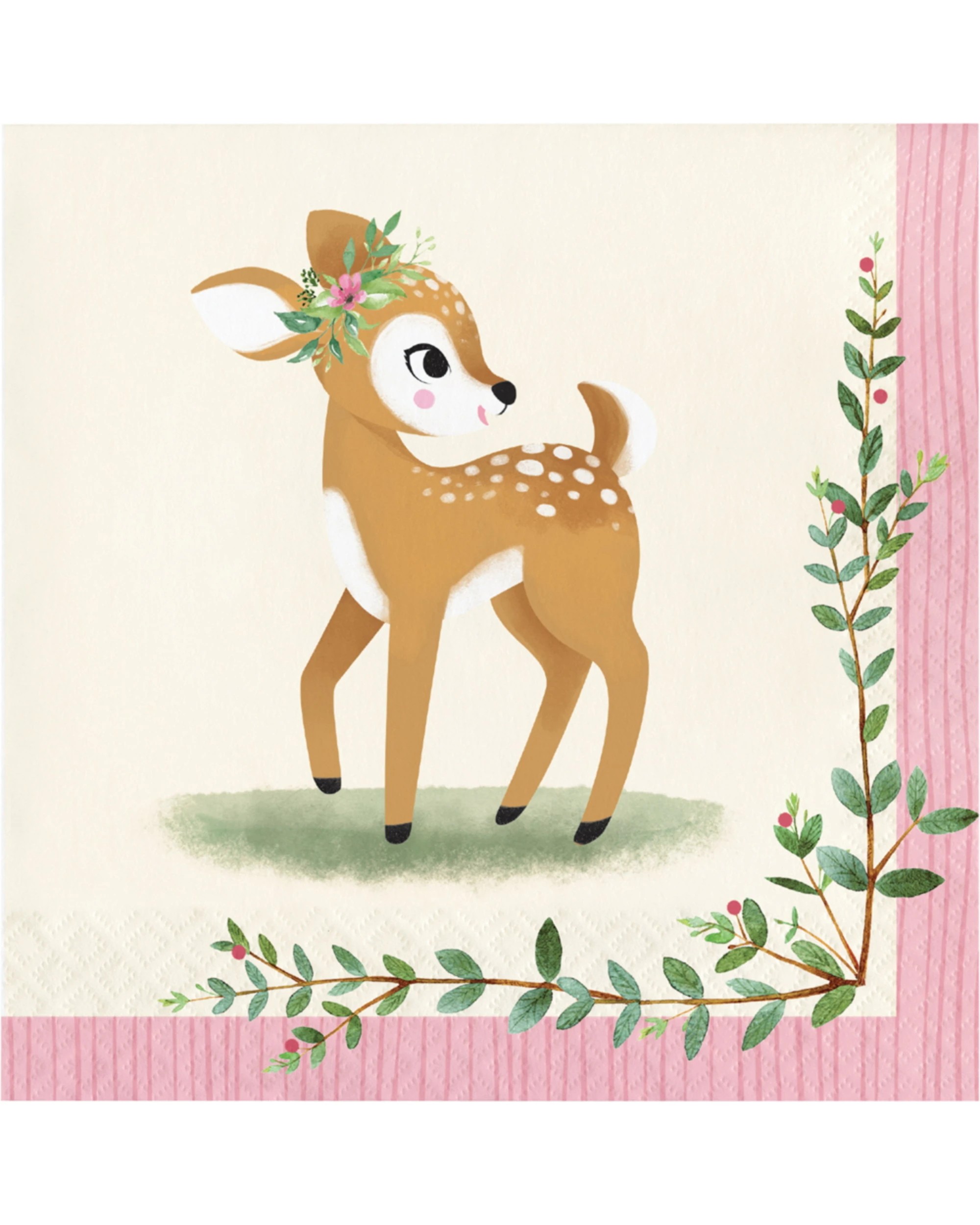 1 Creative Converting Woodland Deer Large Napkins Serviettes Pack of 16 - Multi, 1 of 1