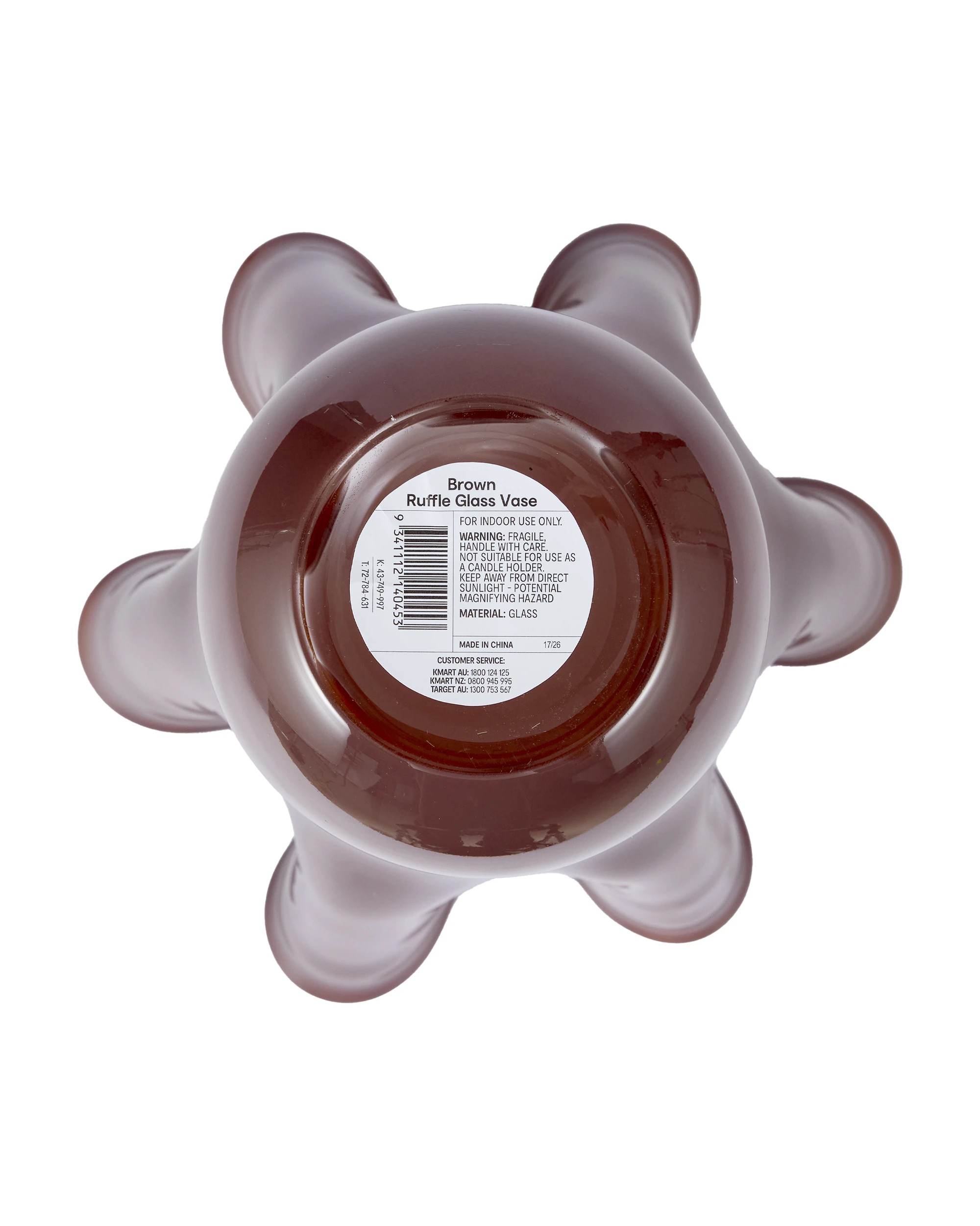 5 Brown Ruffle Glass Vase, 5 of 5