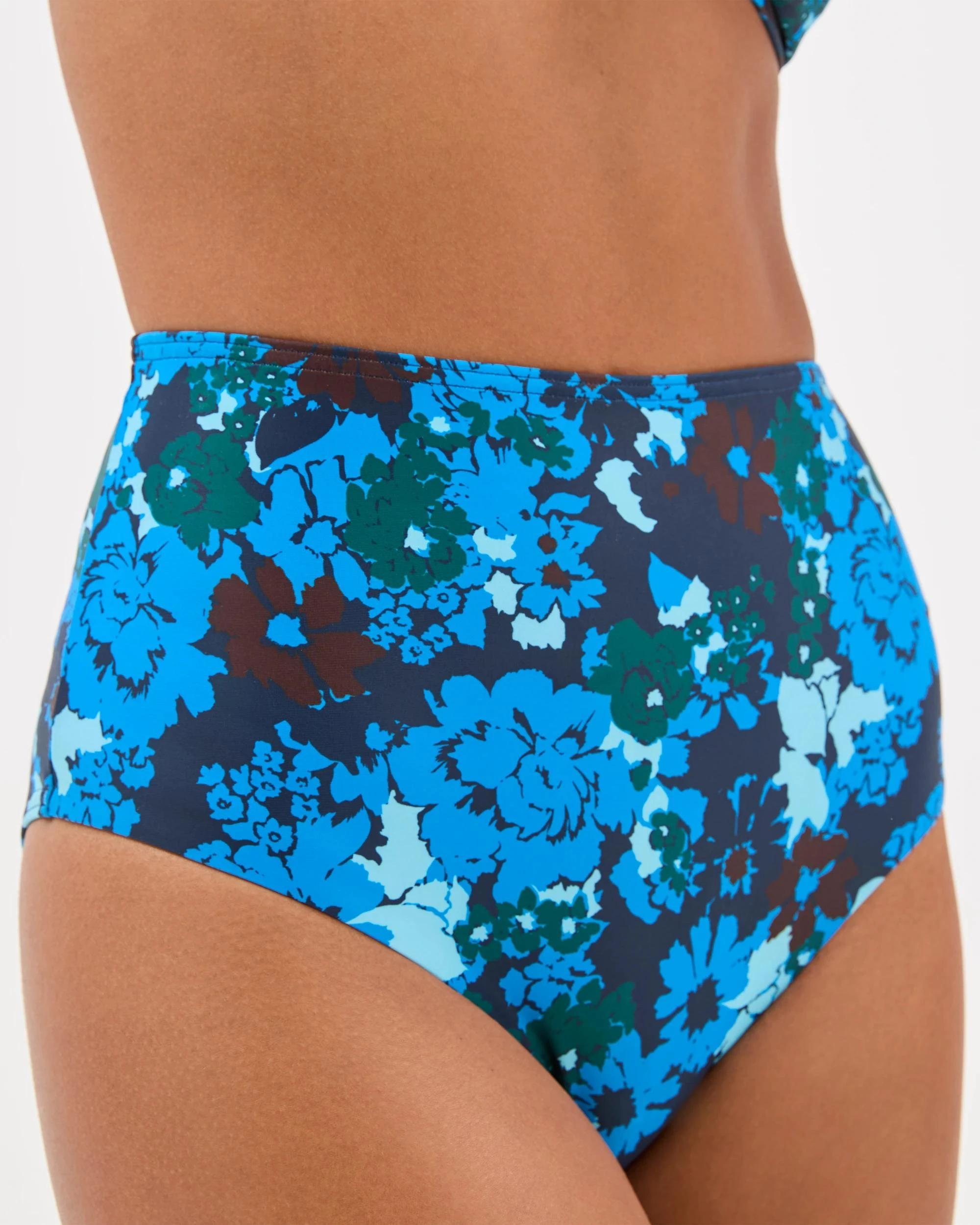 9 Target Resort High Waisted Smooth Bikini Bottoms - Shape Your Body NAVY STENCIL FLORAL, 9 of 10