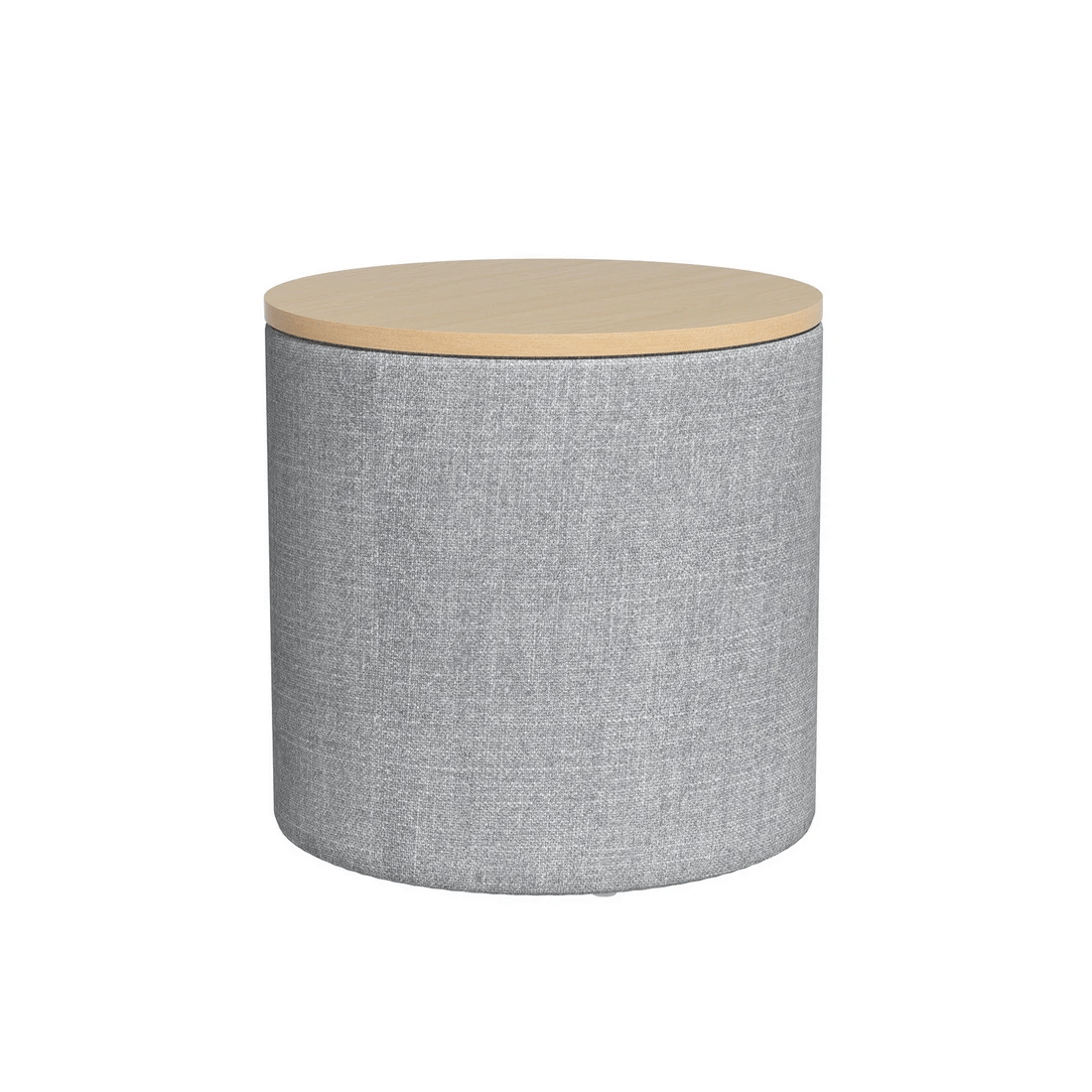 1 Artiss Storage Ottoman Blanket Box 40cm Linen Round - Multi, 1 of 6