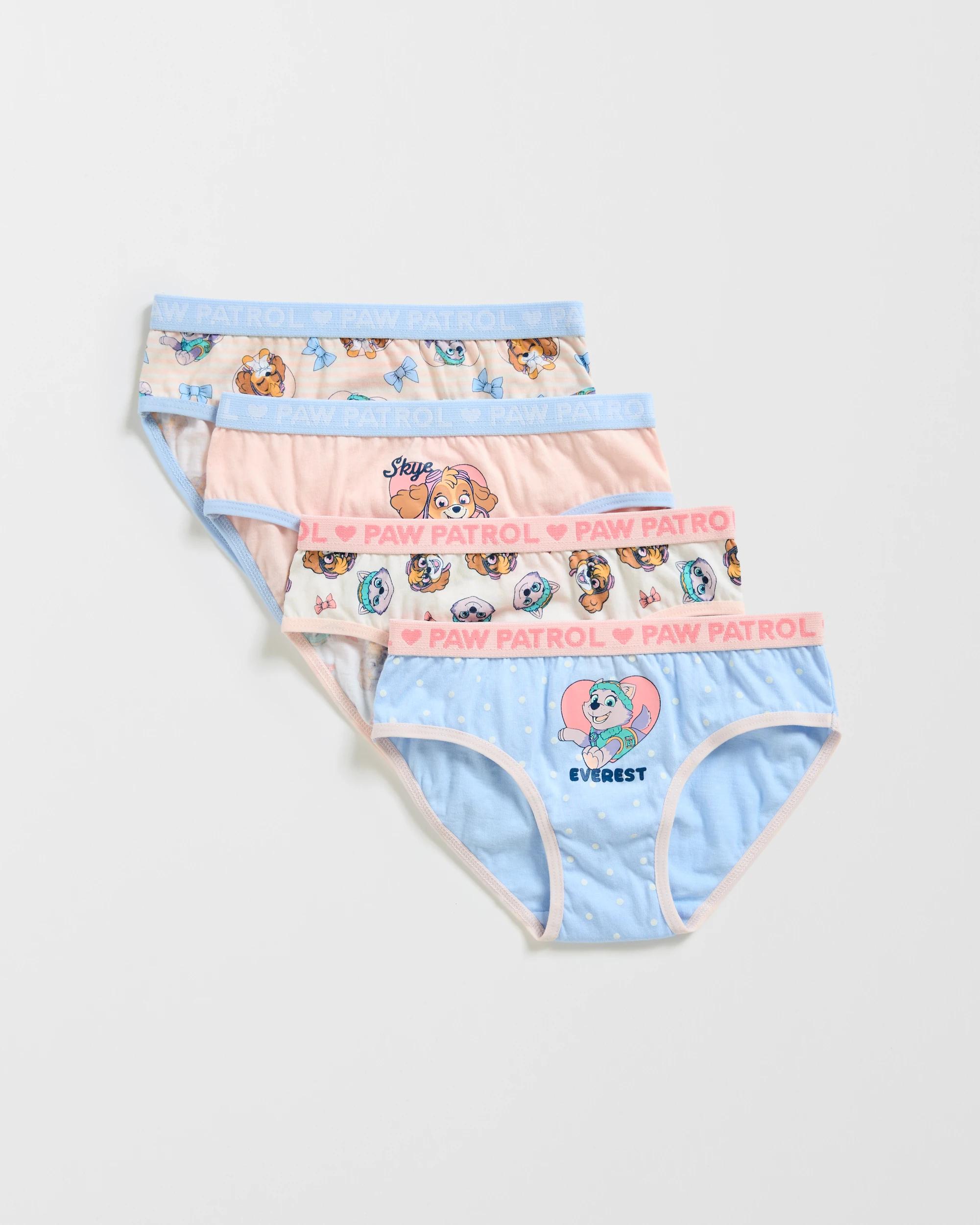 1 PAW Patrol Australian Cotton 4 Pack Younger Girls Briefs PAW PATROL, 1 of 2