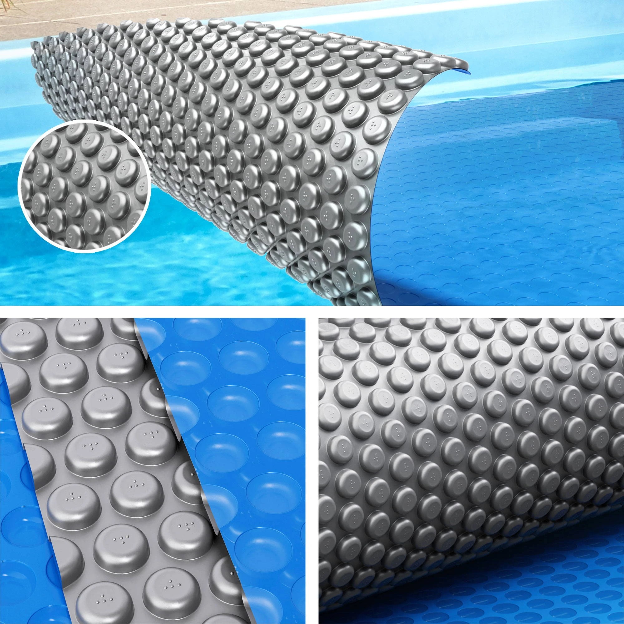 6 Aqua Buddy Pool Cover 600 Micron 7x4m w/ Roller 4m Swimming Pools Solar Blanket - Multi, 6 of 7