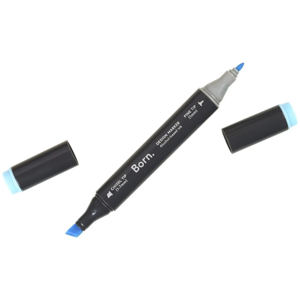 3 Born Professional Dual-Tip Artist Marker Pastel Blue B289, 3 of 4
