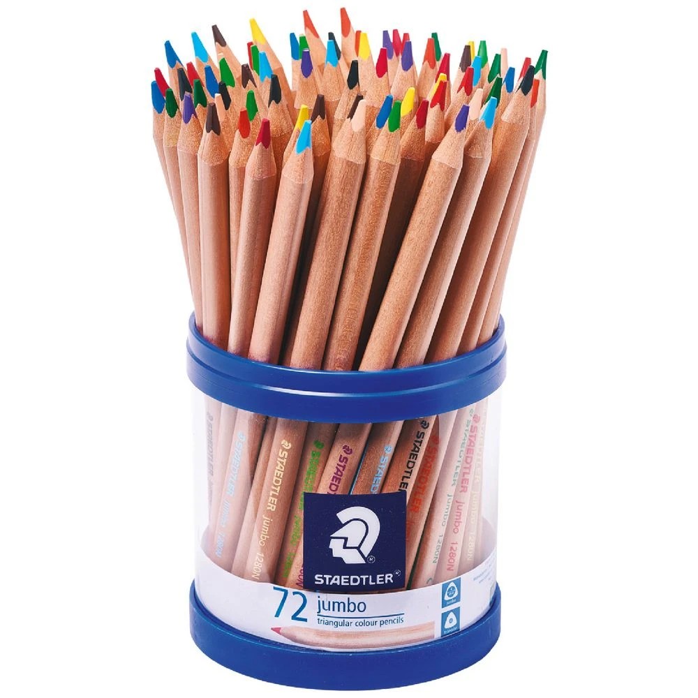 1 Staedtler Natural Jumbo Triangular Coloured Pencils 72 Pieces, 1 of 2