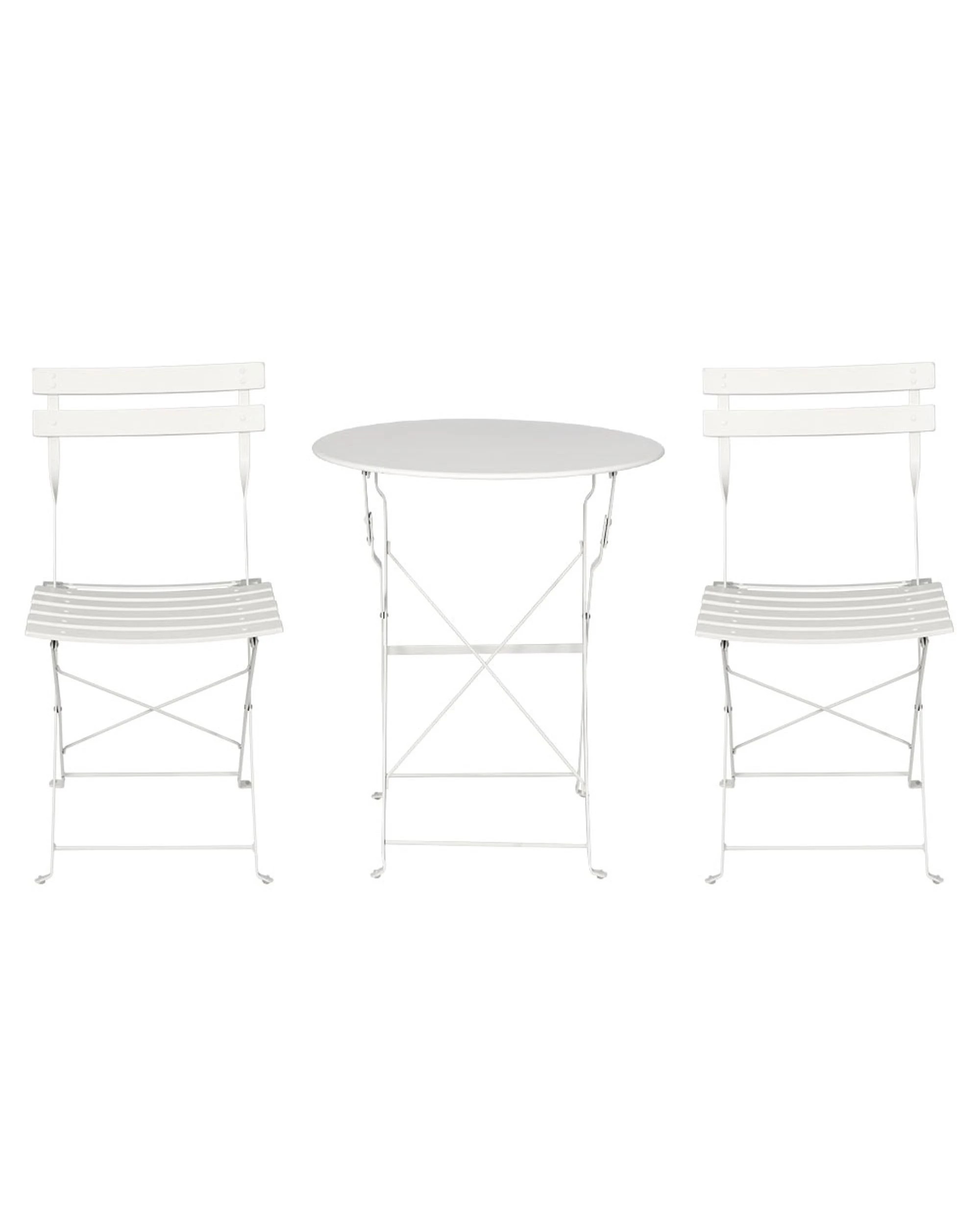 3 Gardeon 3PC Outdoor Bistro Set Steel Table and Chairs Patio Furniture - White, 3 of 6