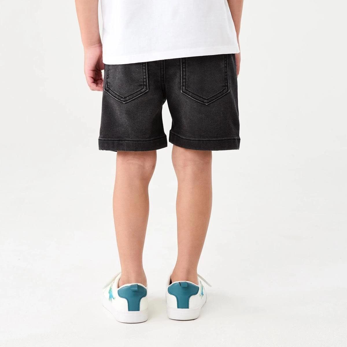 2 Knit Denim Shorts Black Wash, 2 of 6