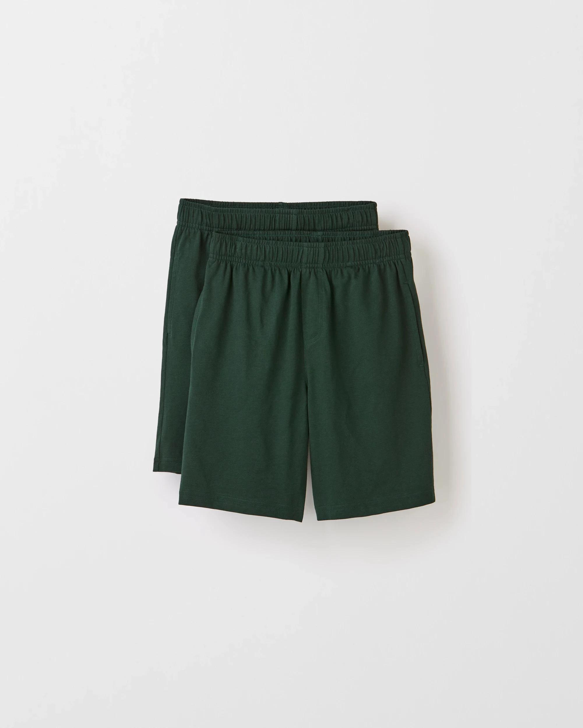 1 Target Australian Cotton 2 Pack School Knit Shorts DARK GREEN, 1 of 3