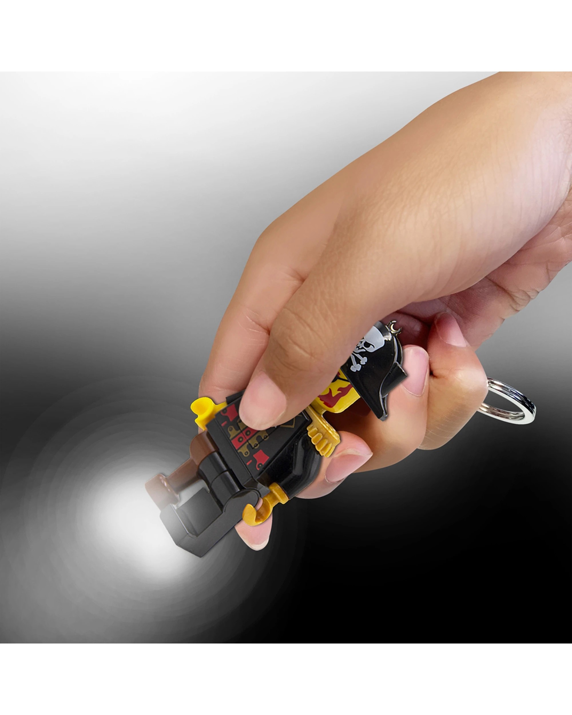 2 LEGO Kids Captain Brickbeard Key Light Minifigure Keychain Bag Keyring - Multi, 2 of 5