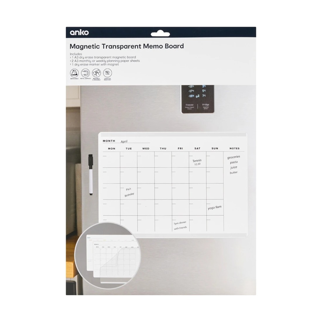 1 Magnetic Transparent Memo Board, 1 of 6