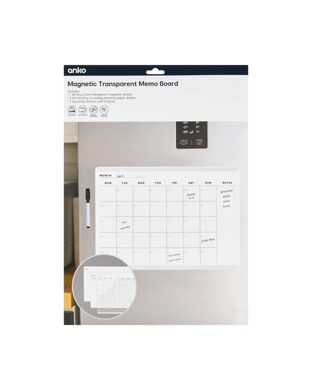 A3 Magnetic Transparent Memo B