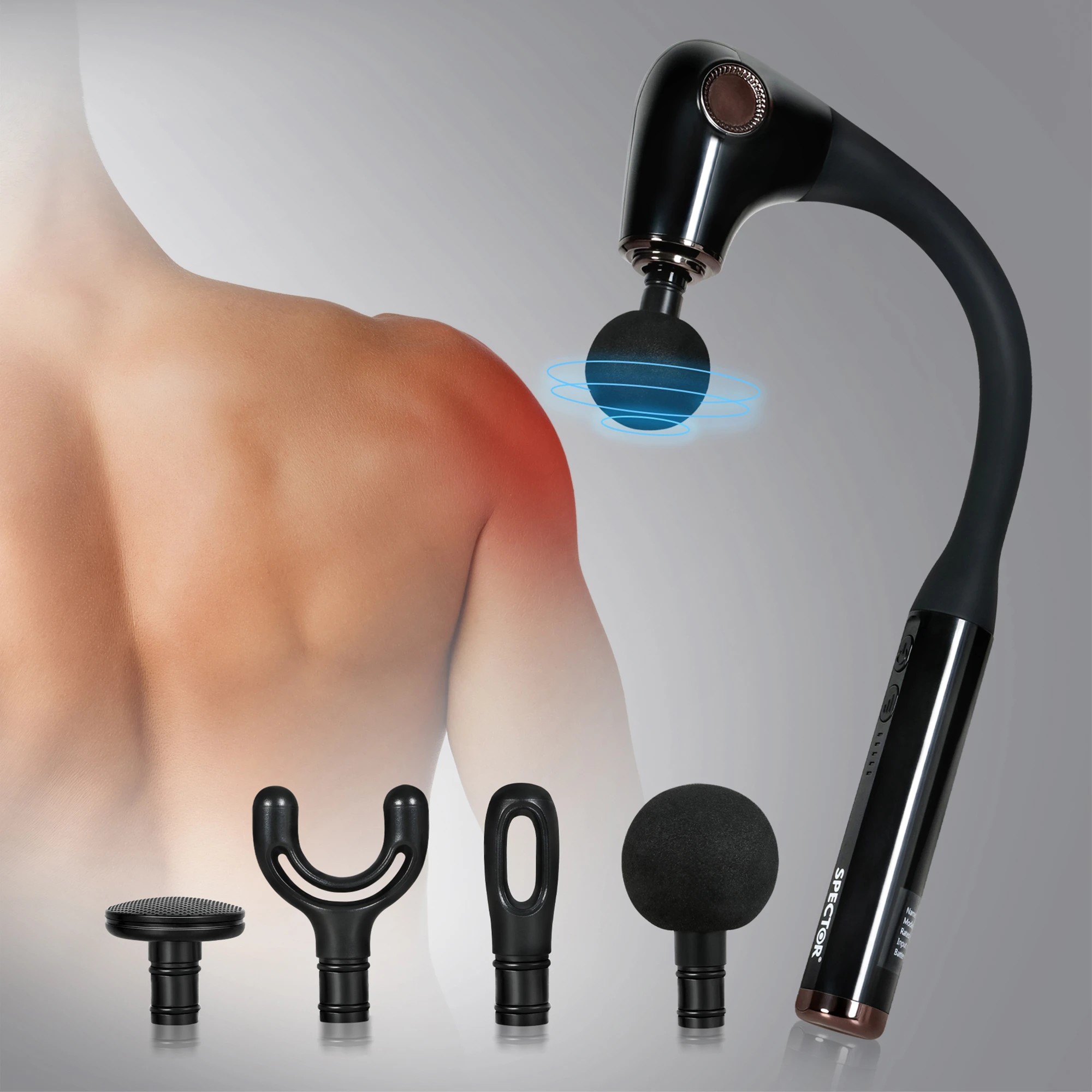 7 Spector USB Massage Gun with Extended Handle U-Shaped Back Massager, 7 of 8