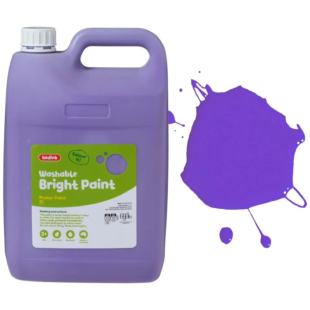 1 Kadink Bright Poster Paint 5L Purple, 1 of 2