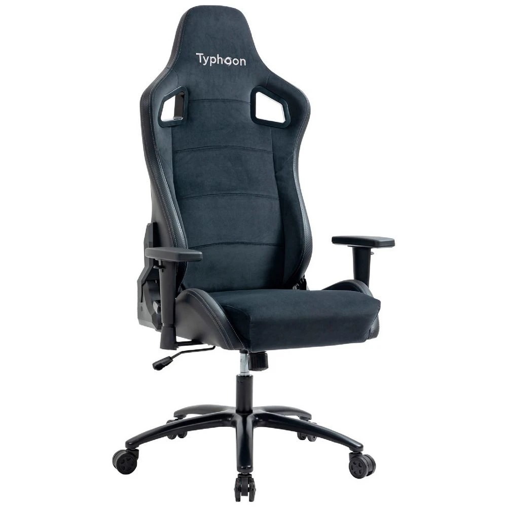 1 Typhoon Viper High-Back Racing Gaming Chair Fabric Black Ergonomic Chairs and Desk Chairs, 1 of 10