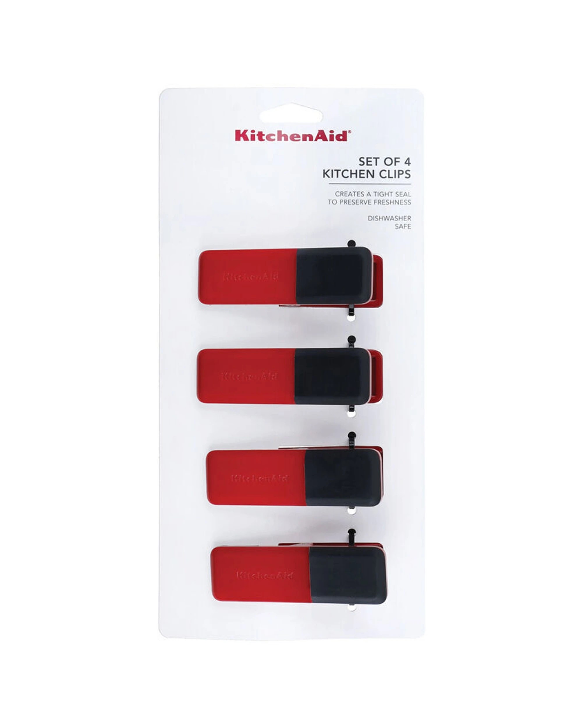 3 KitchenAid 4x 4pc Kitchen Clips Pantry Accessory Seal Food Bags Durable Set - Red, 3 of 7