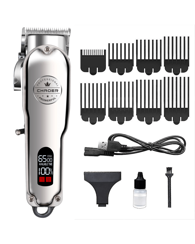 TODO Cordless Hair Clipper Beard Trimmer 3.7V 2000mAh Stainless Steel Blade USB Ch