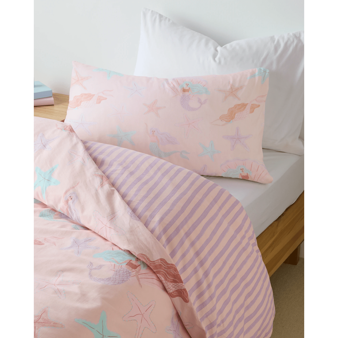3 Target Maya Mermaid Australian Cotton Kids Quilt Cover Set
 - Single Bed
 - Pink, 3 of 6