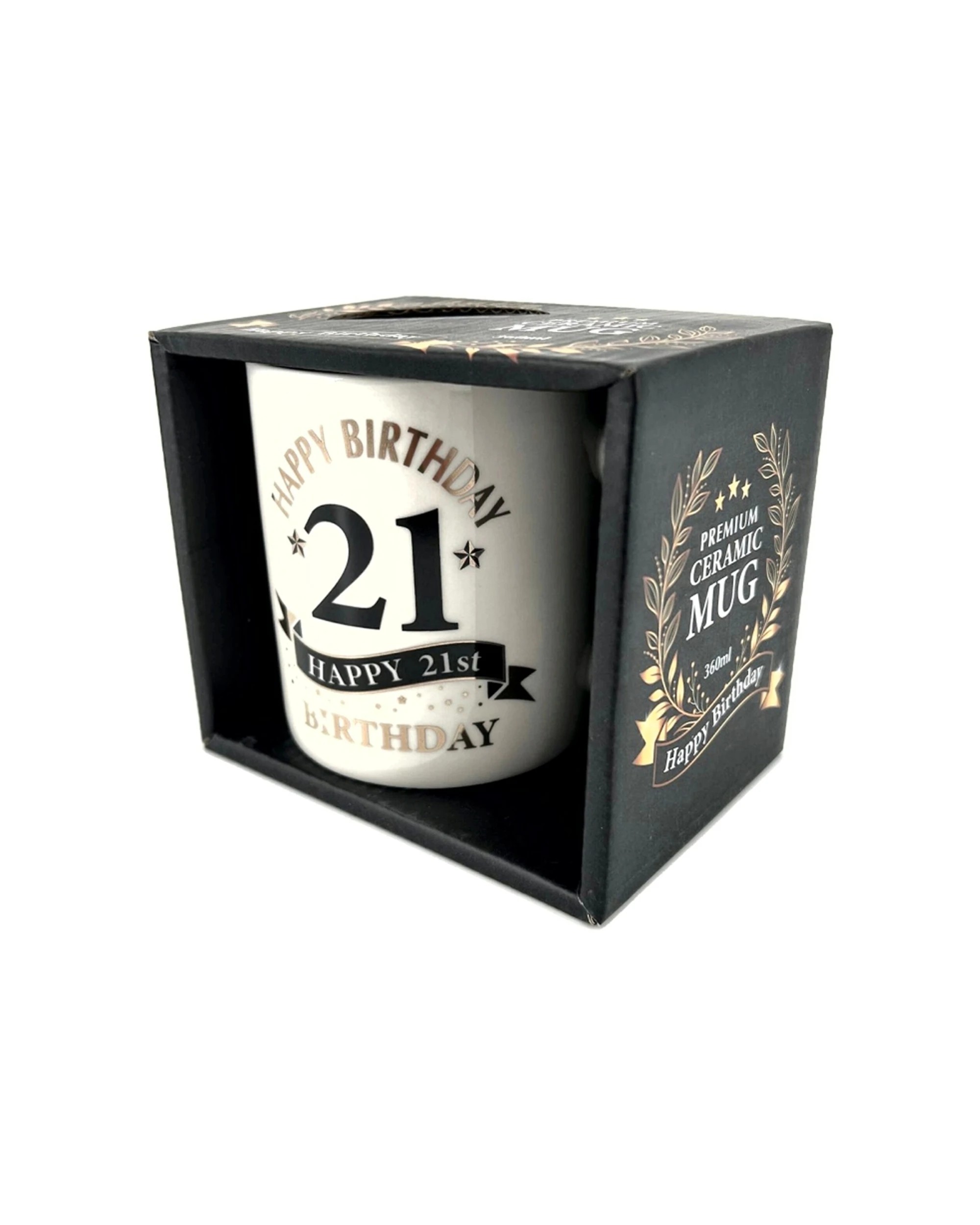 1 LMD Ceramic Coffee Tea Drinking Mug Happy 21st Birthday - White, 1 of 1