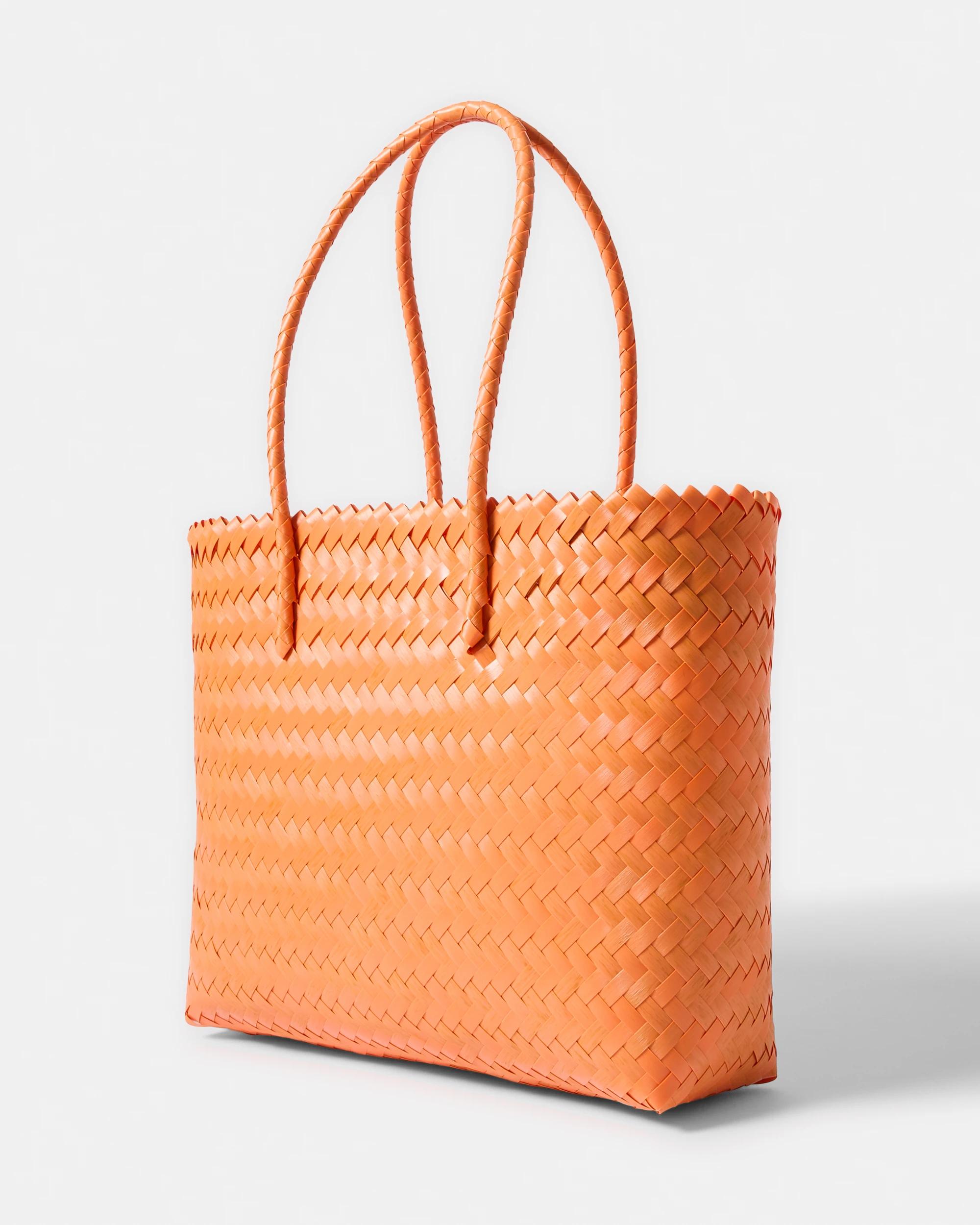 2 Basket Weave Tote Bag Orange, 2 of 5