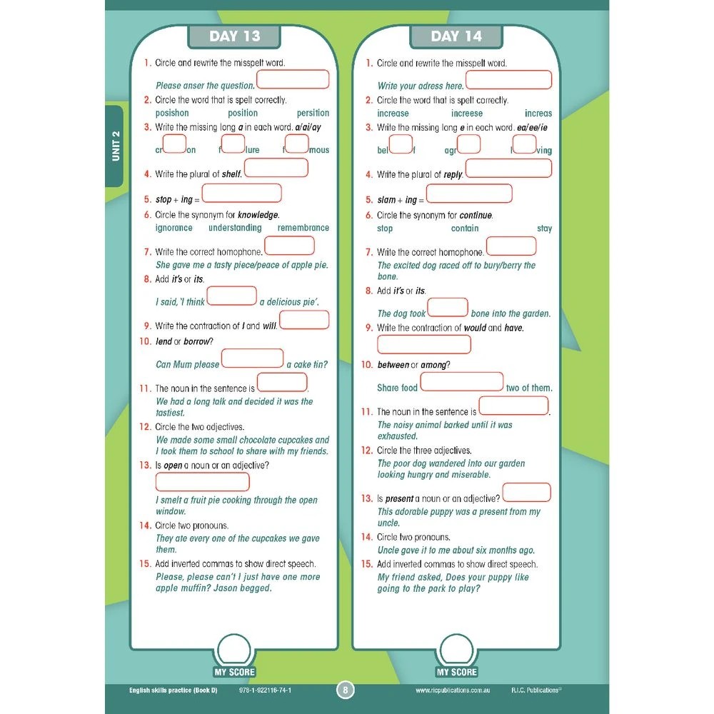 3 R.I.C English Skills Practice Book D, 3 of 5