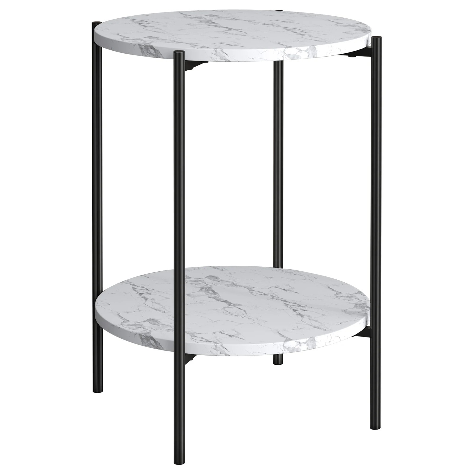 1 Alfordson Side Table Bedside Table Sofa End Nightstand - Black, 1 of 10