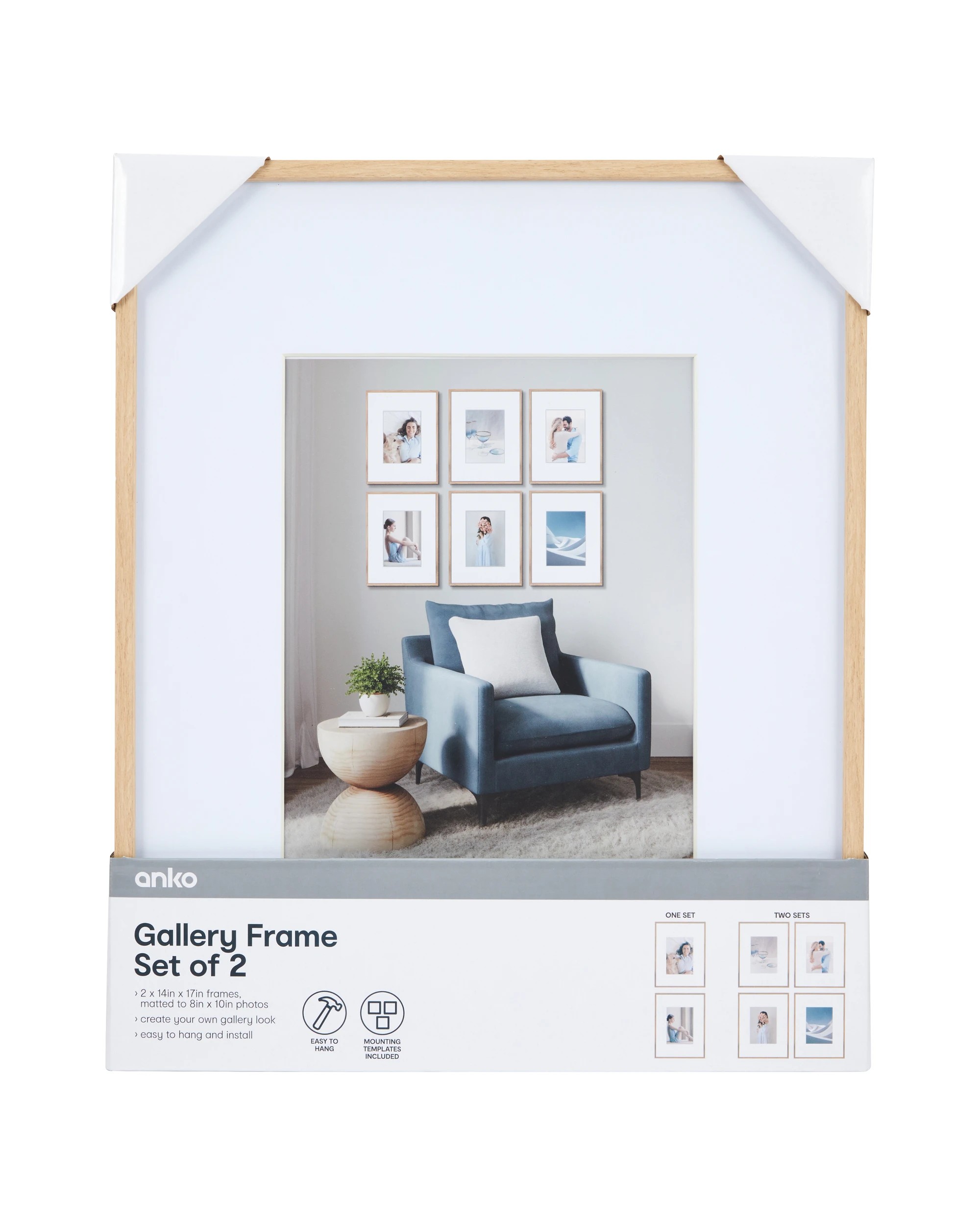 1 Set of 2 Gallery Frame - Oak, 1 of 4