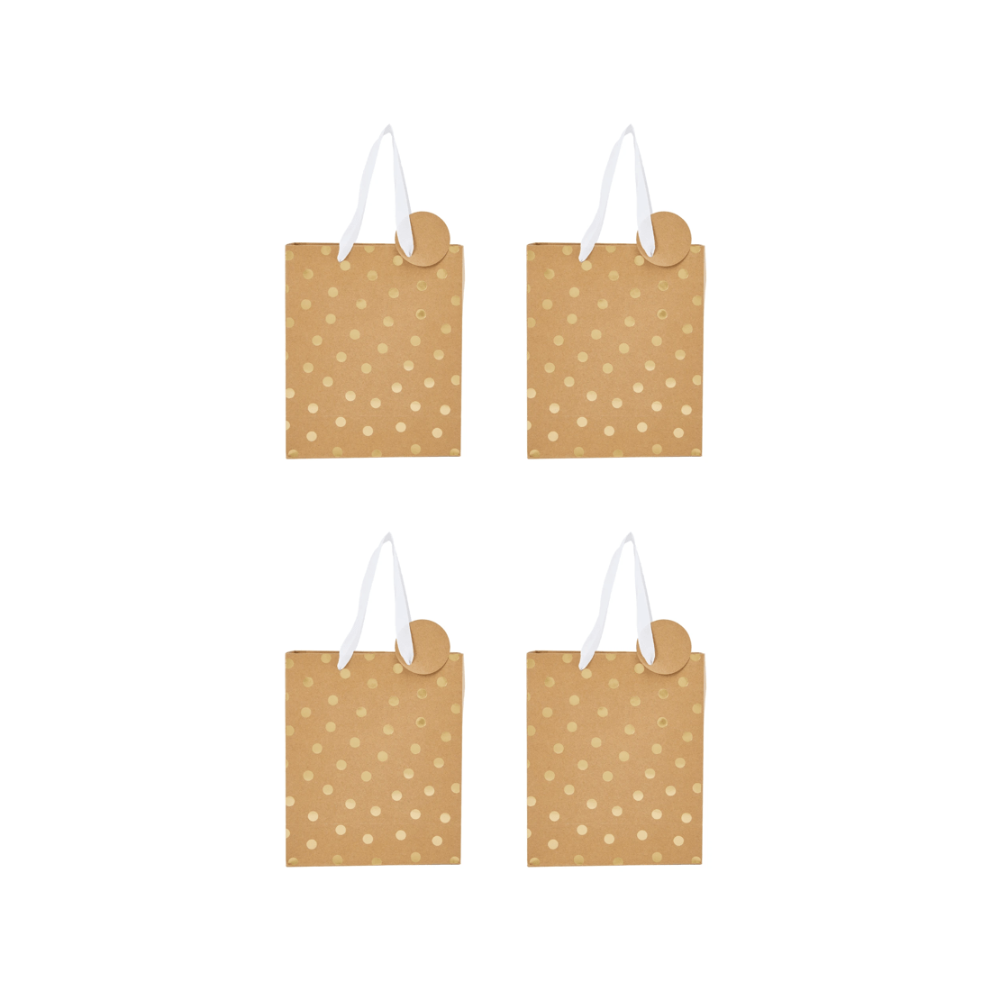 2 4 Pack Multi Kraft Foil Gift Bags - Medium, 2 of 4