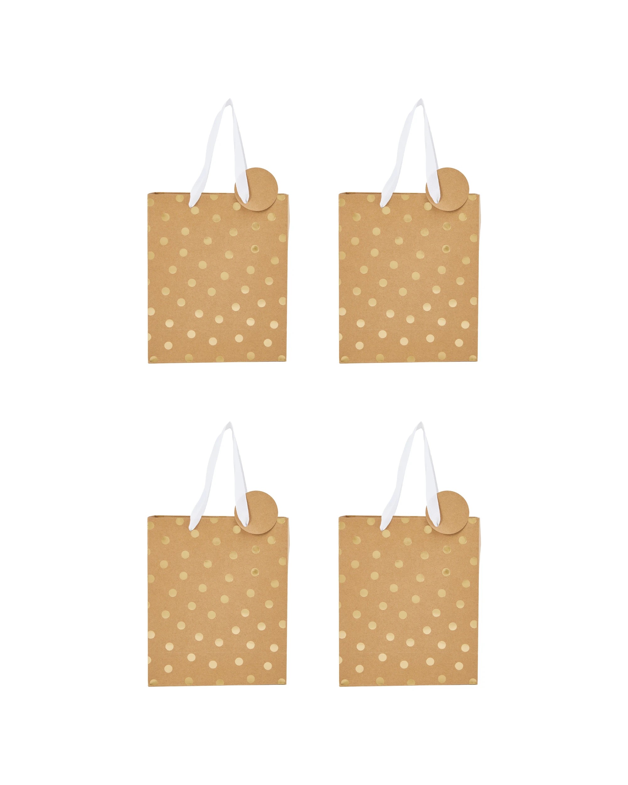 2 4 Pack Multi Kraft Foil Gift Bags - Medium, 2 of 4