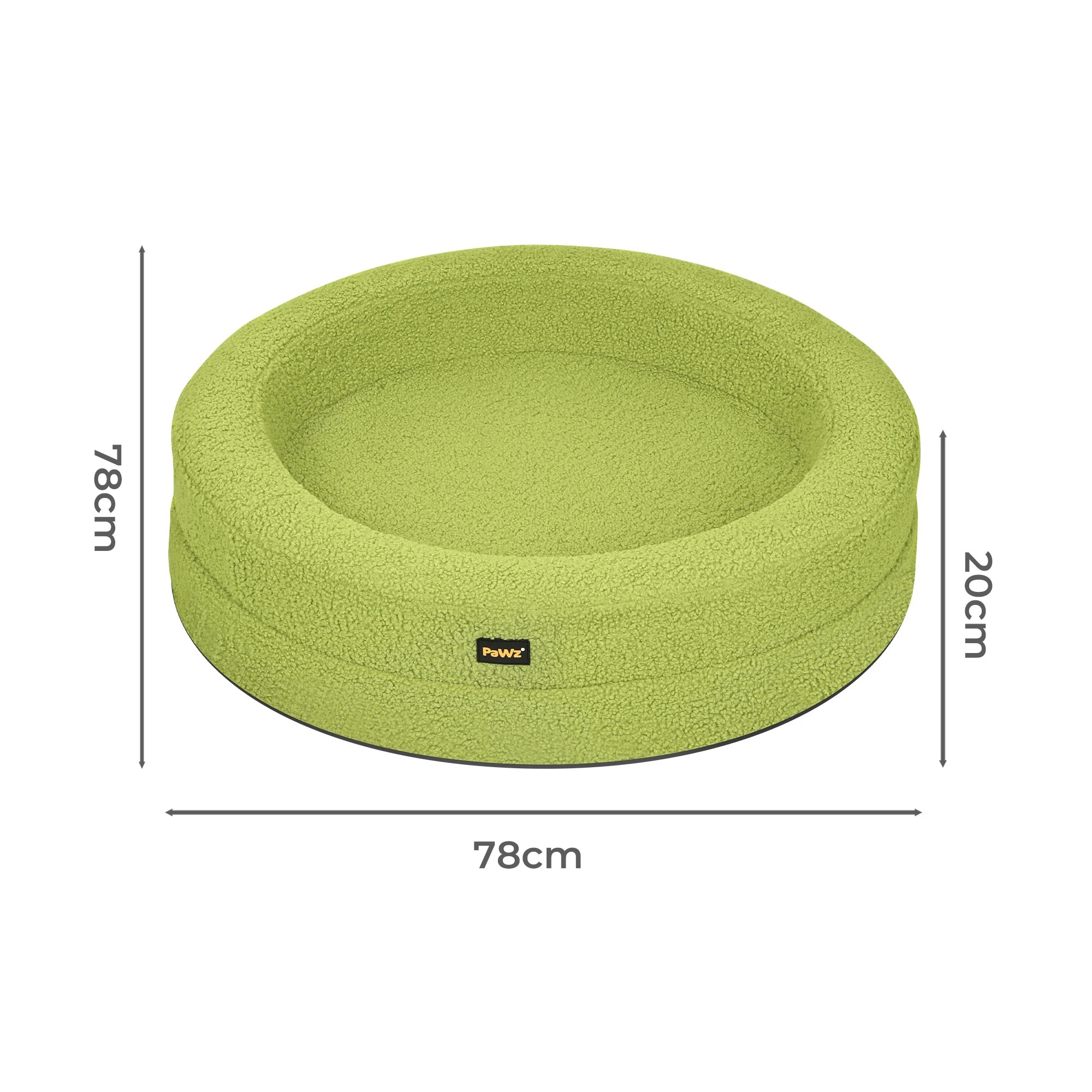 3 Pawz Washable Round Pet Bed L - Green, 3 of 9