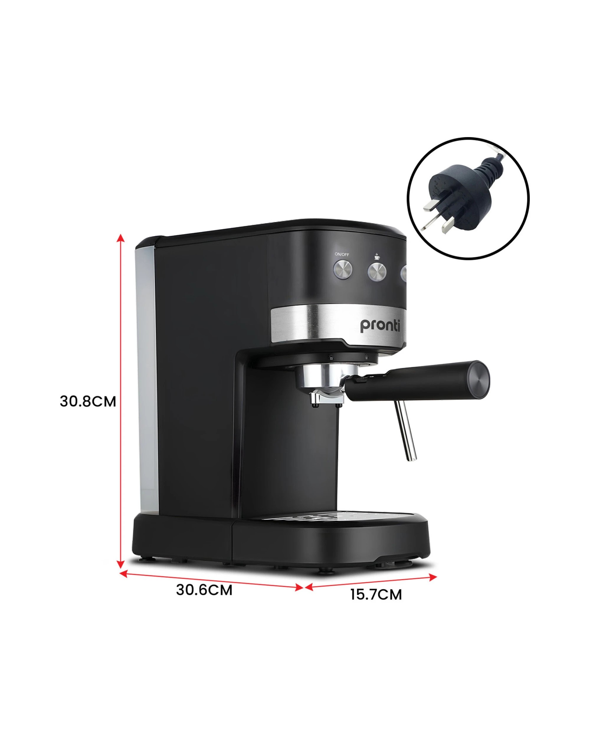 6 Pronti CM-850D Coffee Machine 20 Bar Espresso Maker with Milk Frother and 1.25L Tank, 6 of 6