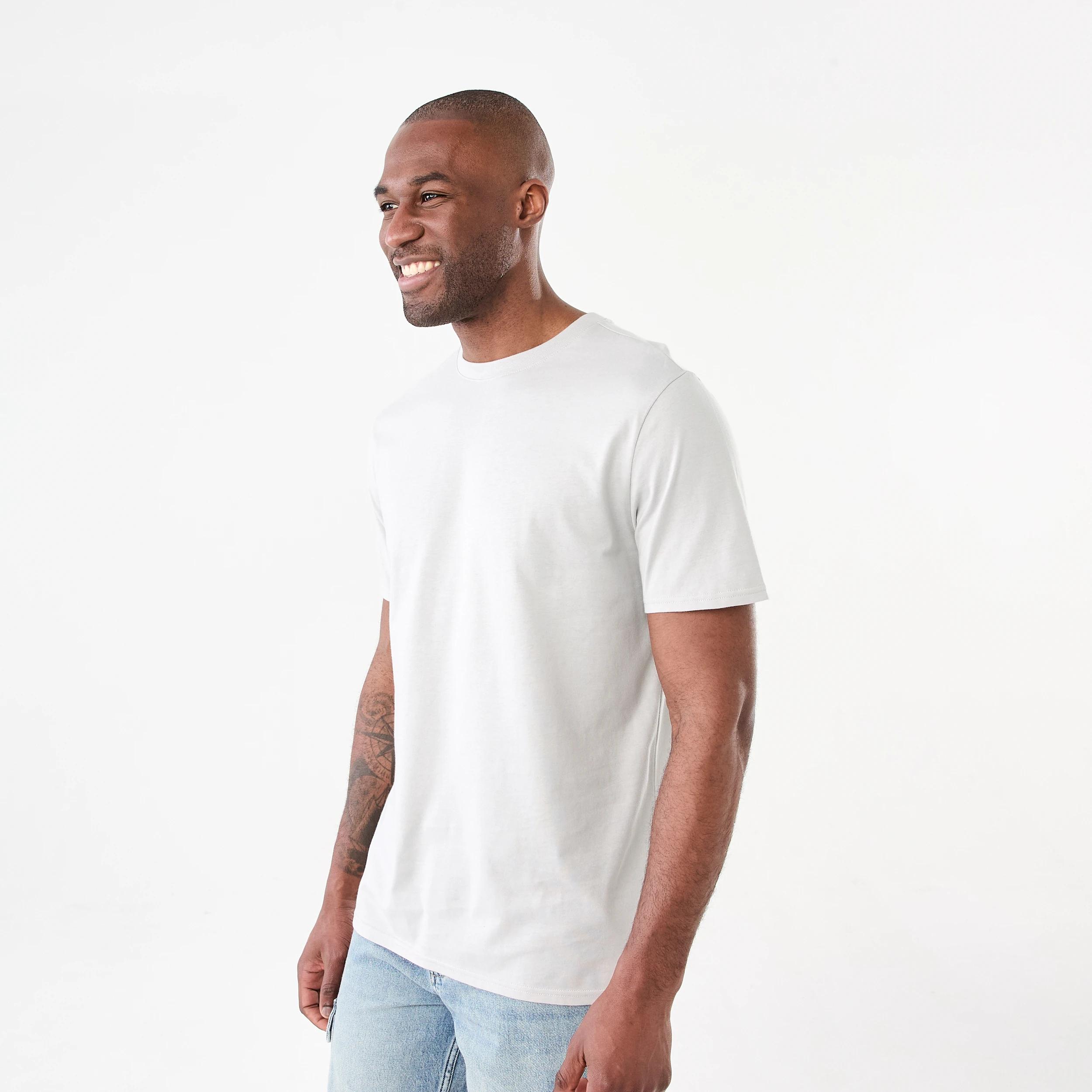 2 Australian Cotton Crew Neck T-shirt GRAY VIOLET, 2 of 5