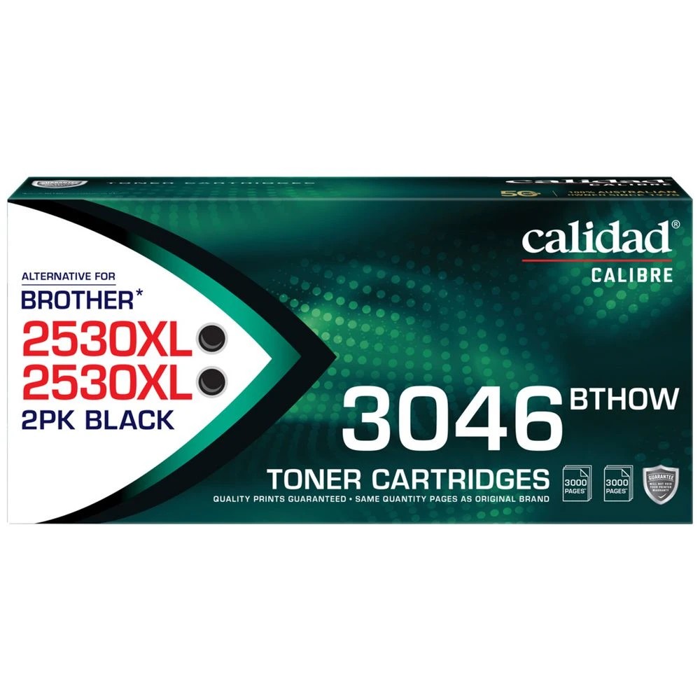 1 Calidad Brother TN2530XL Toner Cartridges Black 2 Pack, 1 of 7