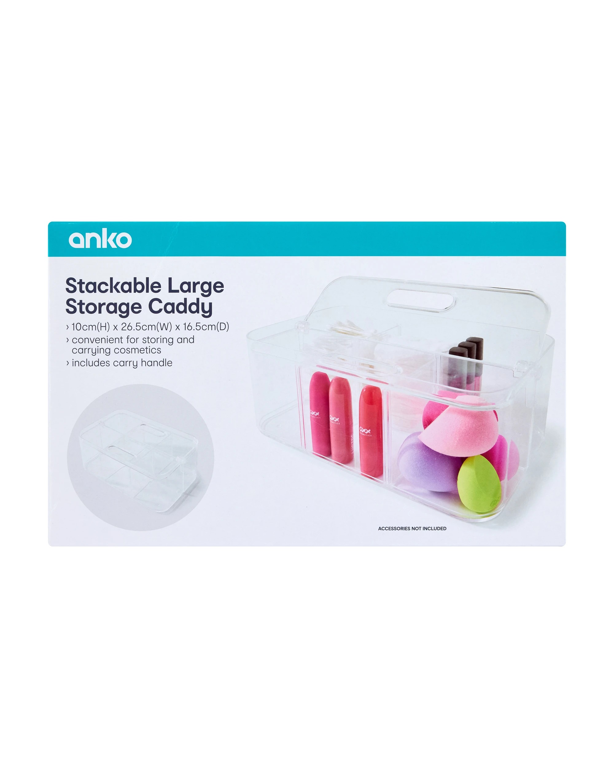 10 Stackable Large Storage Caddy - Clear, 10 of 10