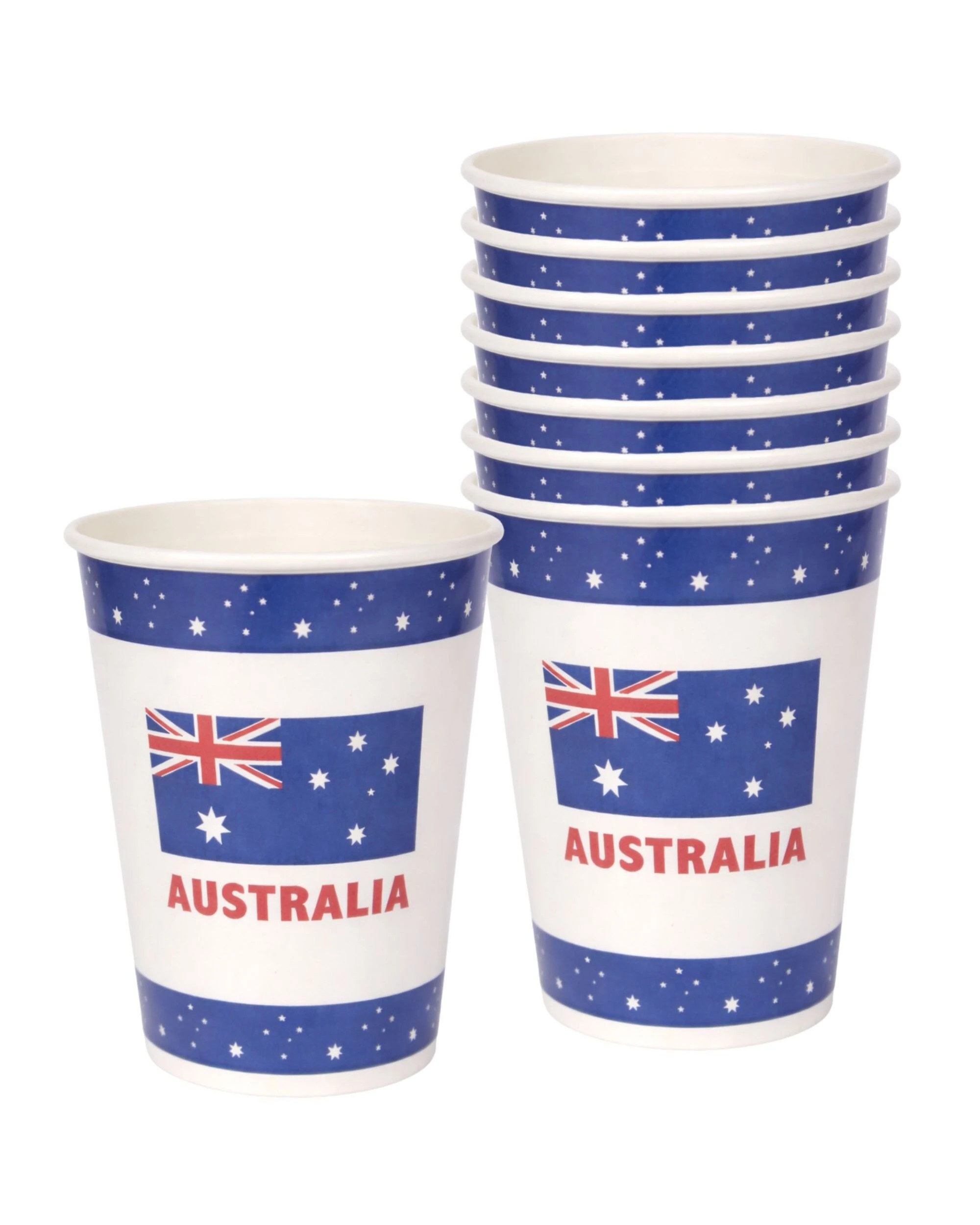 1 Design Group Australian Flag Paper Cups 270ml Pack of 8 - Blue, 1 of 3