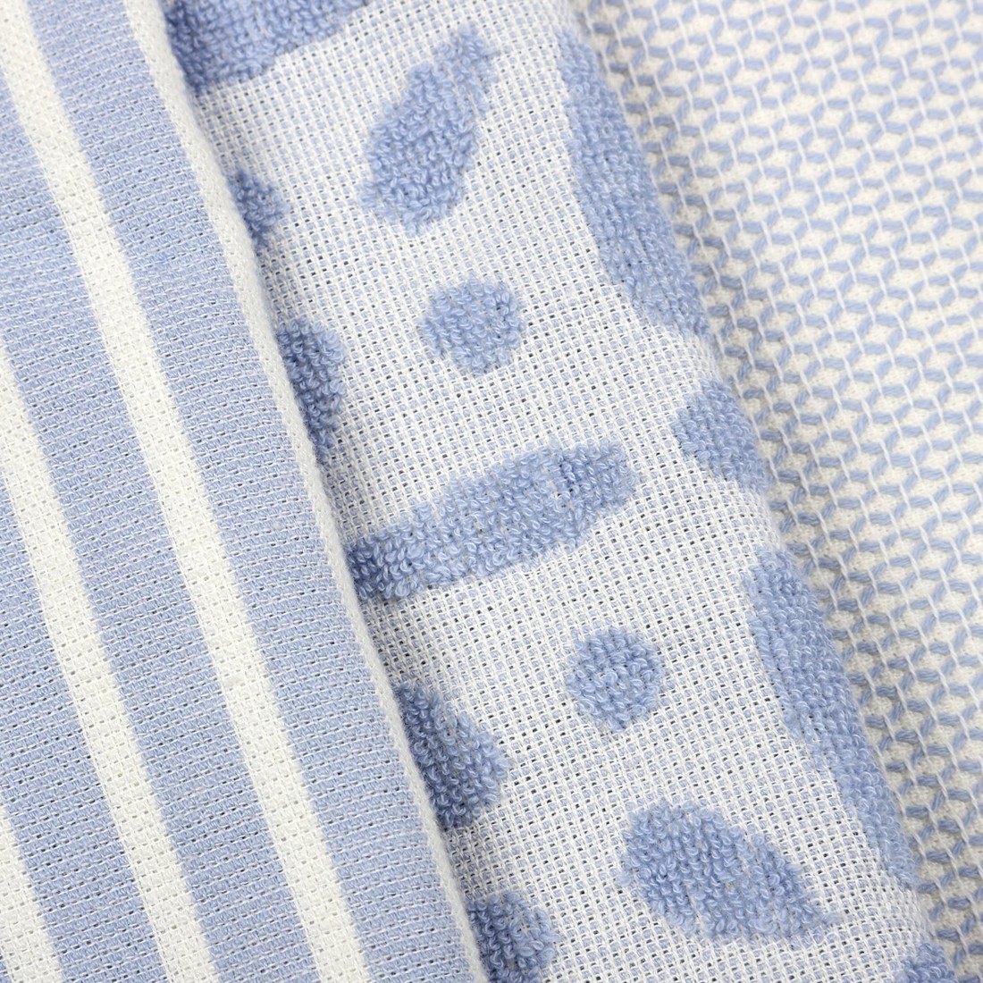 2 3 Pack Tile Blue Tea Towels, 2 of 7