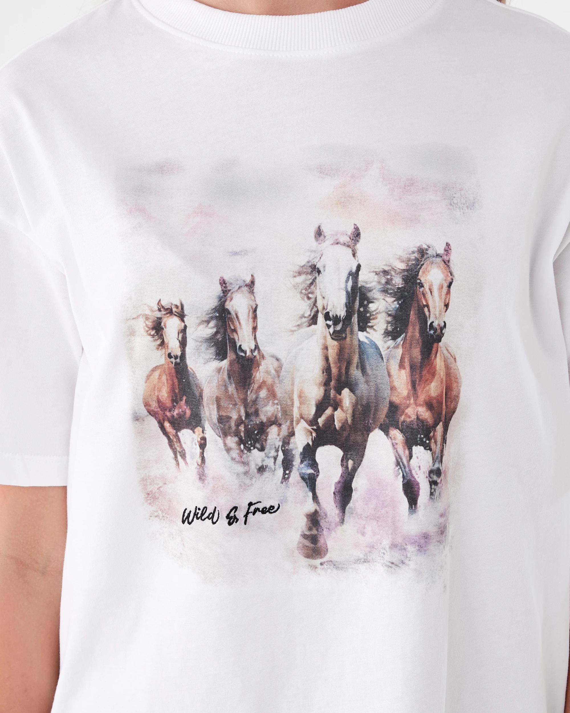 5 Oversized T-shirt Wht Horses, 5 of 8