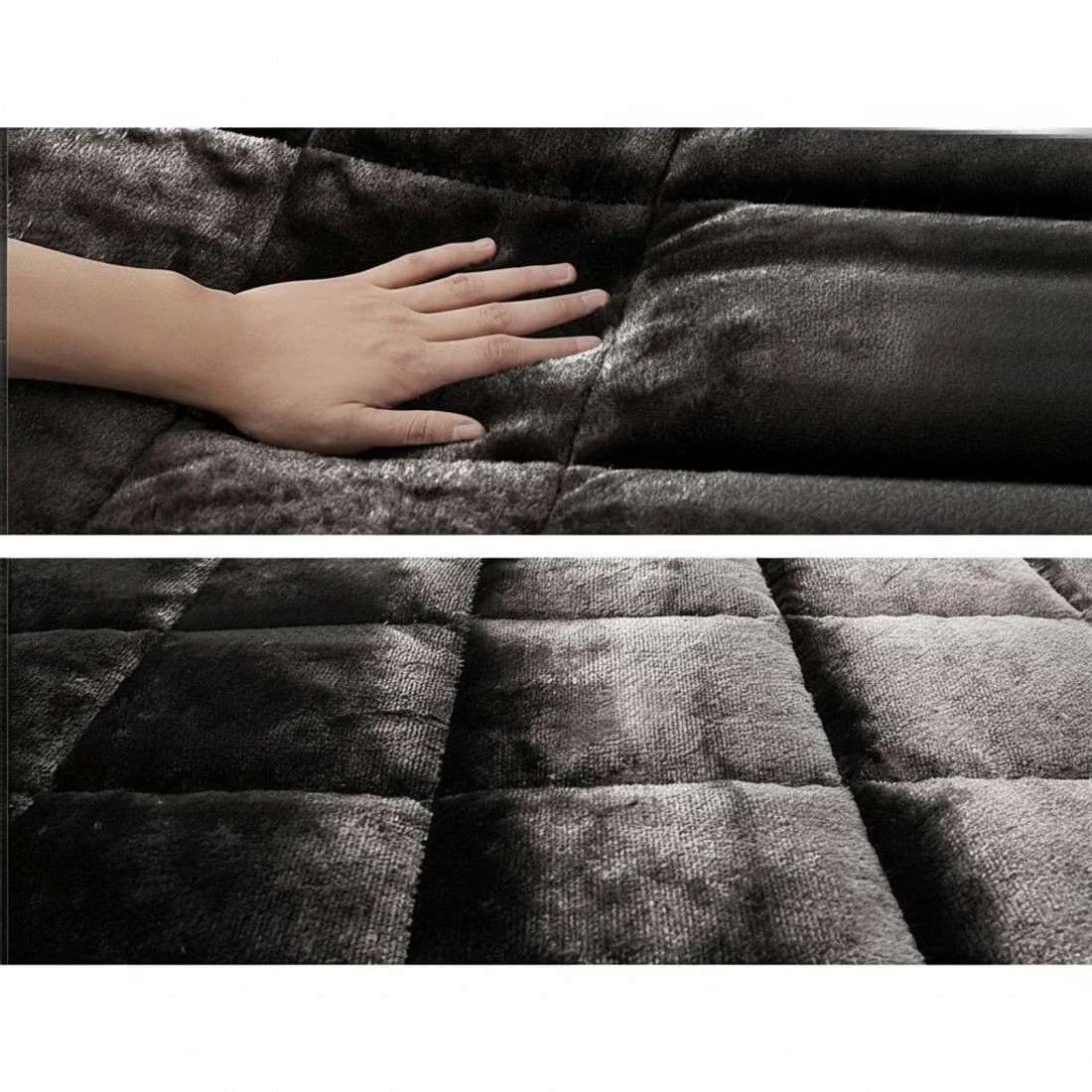 6 Giselle Bedding Faux Mink Quilt Charcoal King - King Bed - Charcoal, 6 of 8