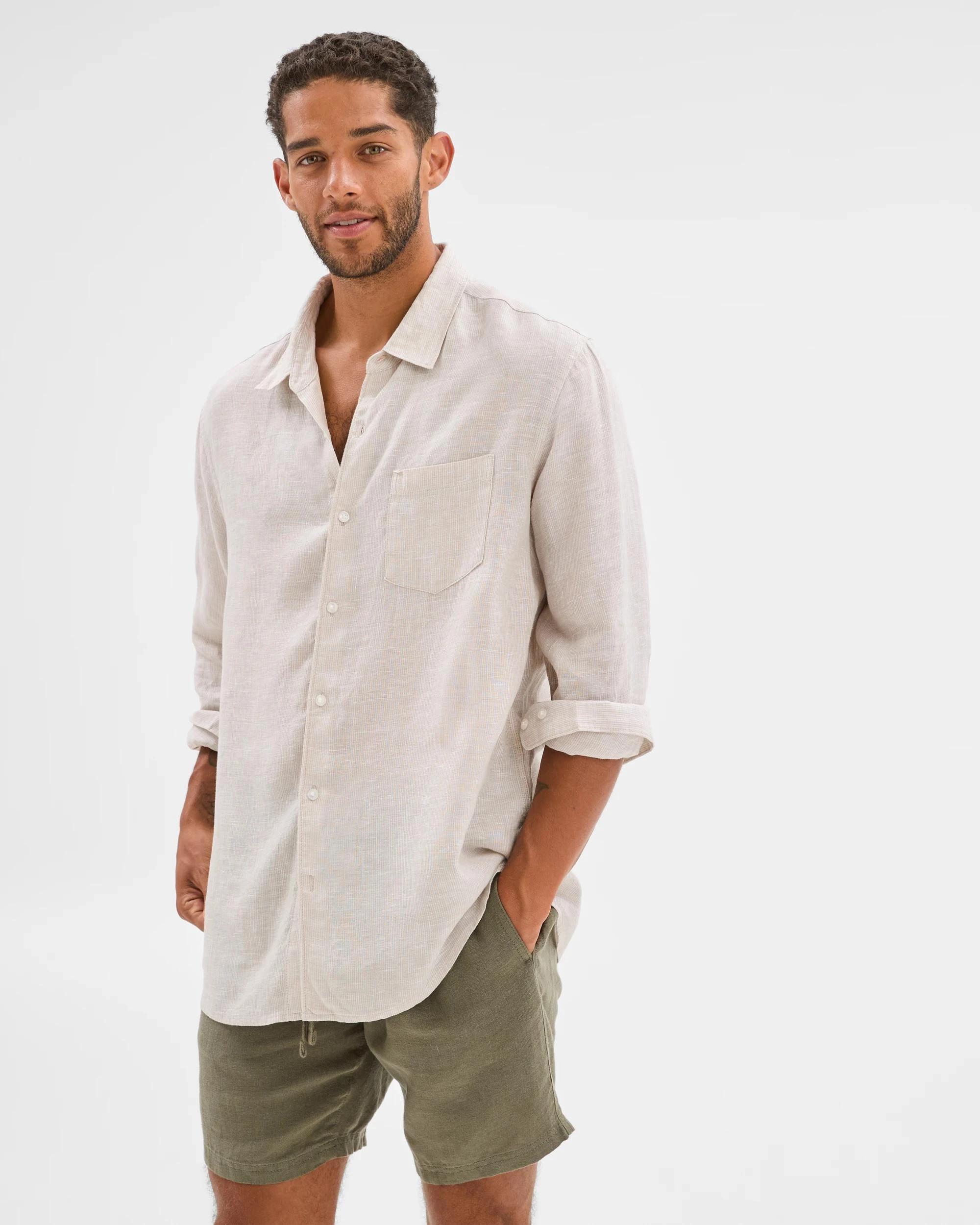 2 Target European Linen Shorts KHAKI, 2 of 6