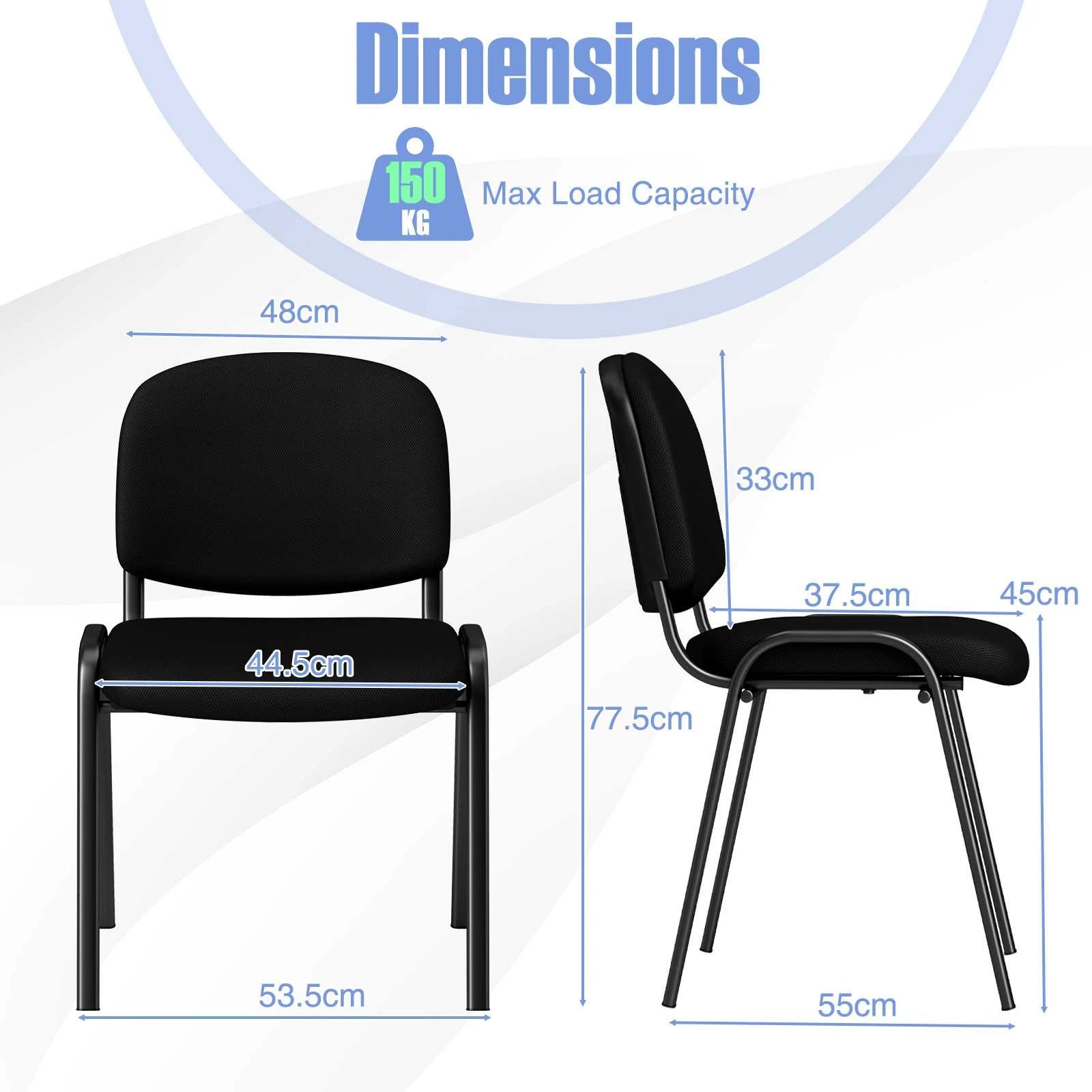 7 Costway 5x Stackable Office Conference Chairs Meeting Reception Chair, 7 of 10
